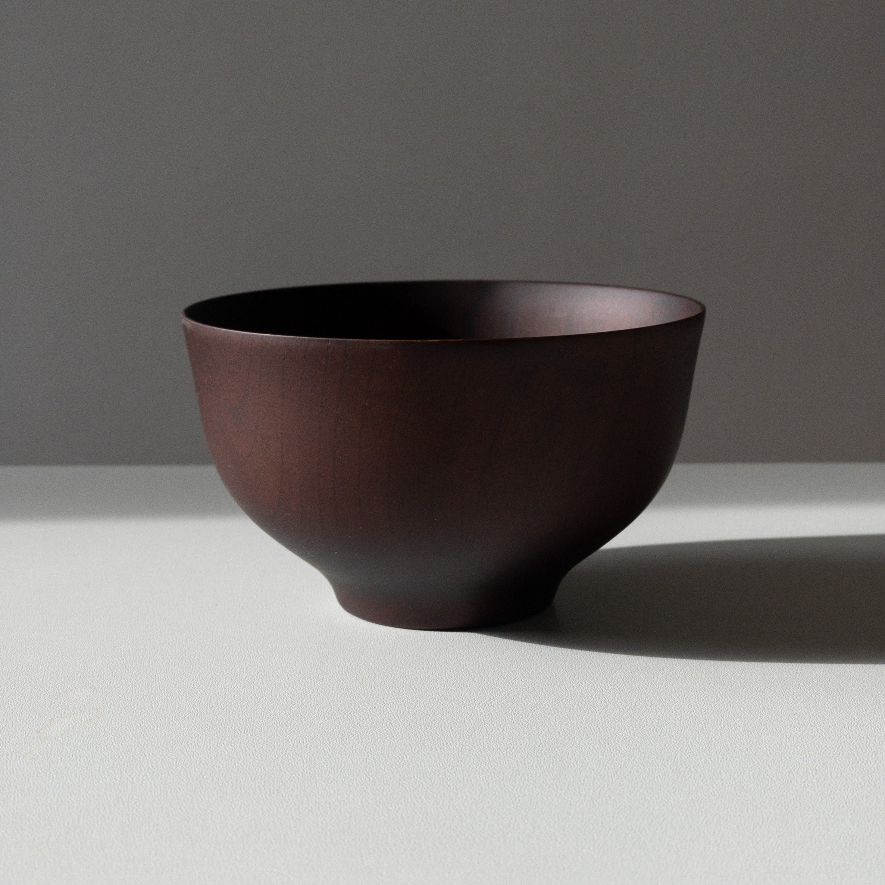 Japanese Jujube Wood Soup Bowl - Dark Brown