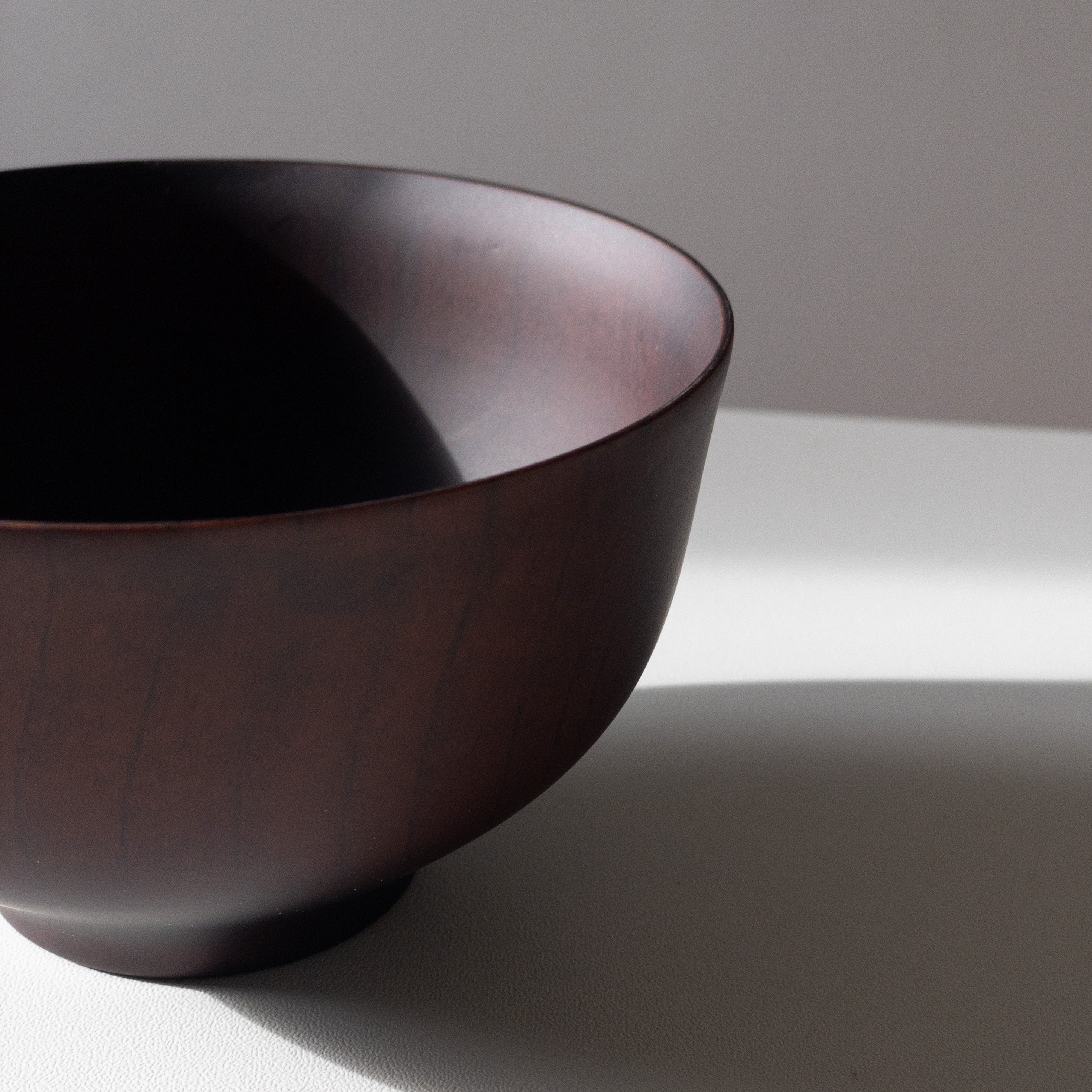 Japanese Jujube Wood Soup Bowl - Dark Brown