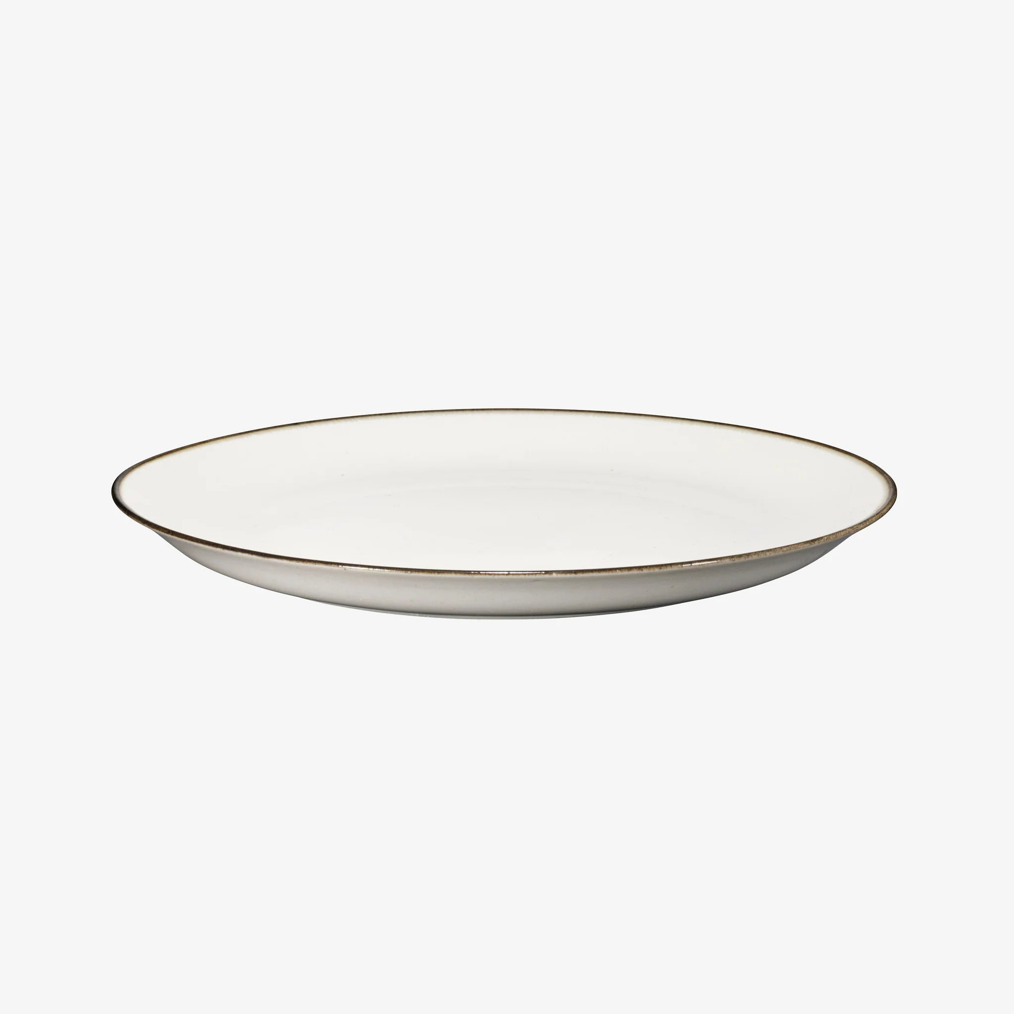 Japanese Plate - White with brown border
