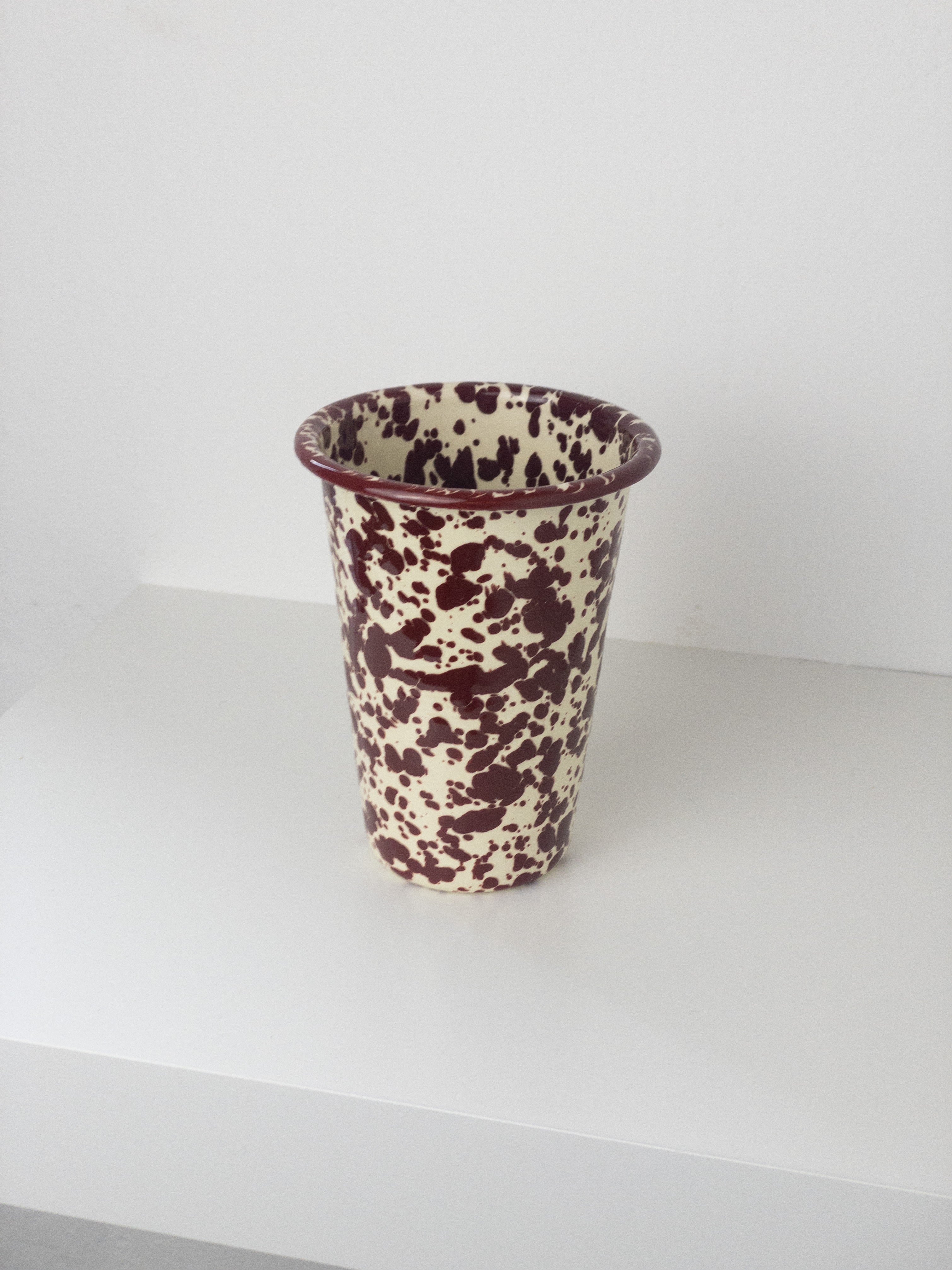 Enamel Tumbler - Marble Burgundy/Cream