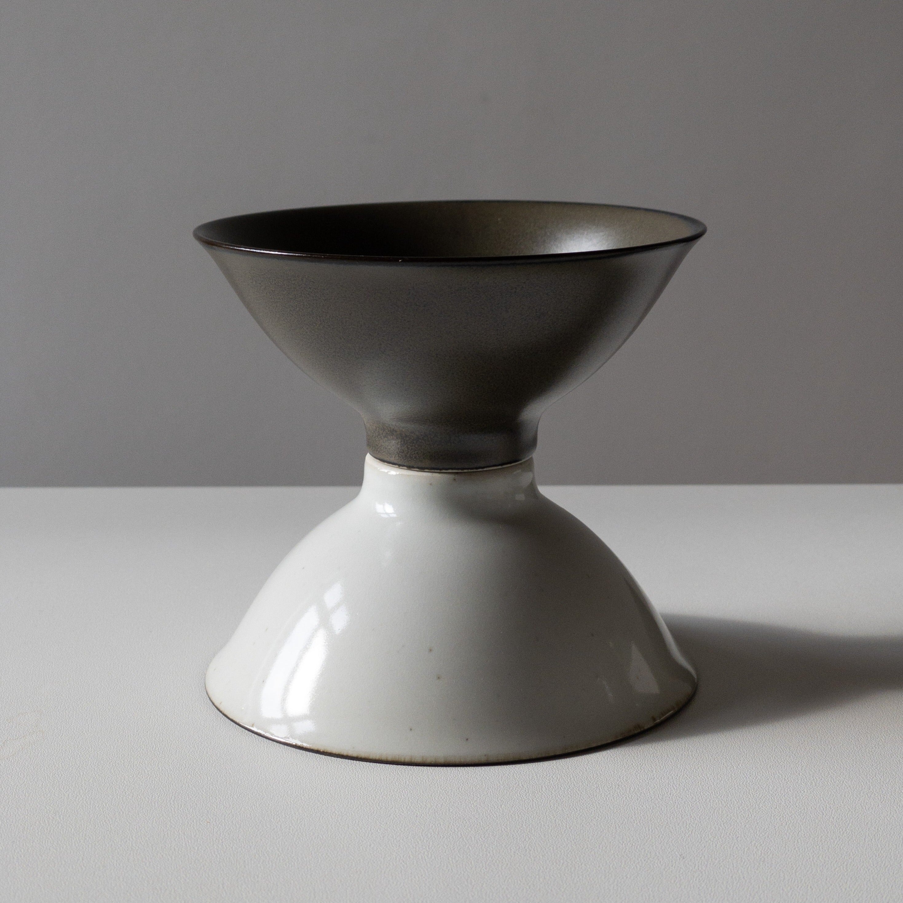Japanese Rice Bowl - White with brown border