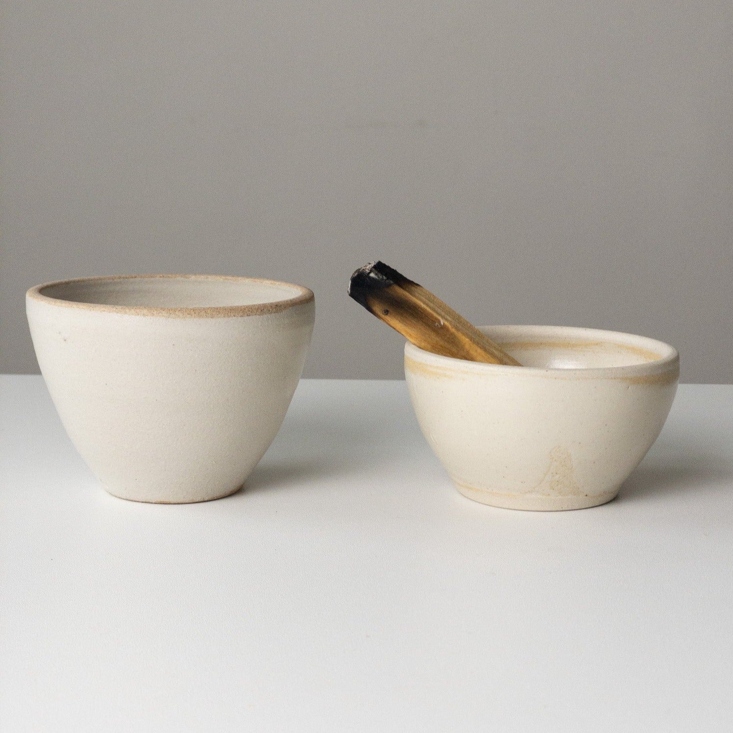 INCAUSA Stoneware Smudge Bowl - White - Small