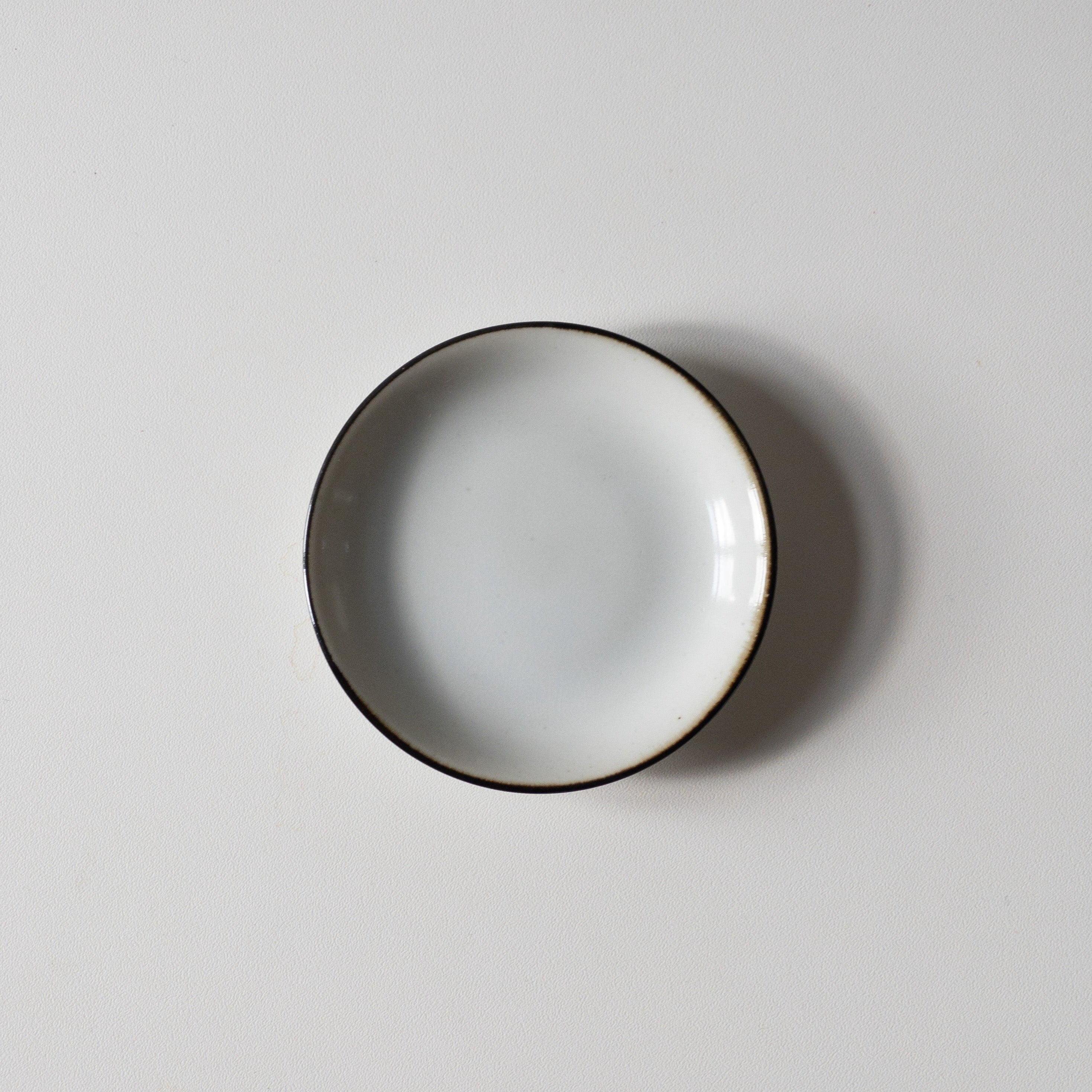 Japanese Plate - White with brown border