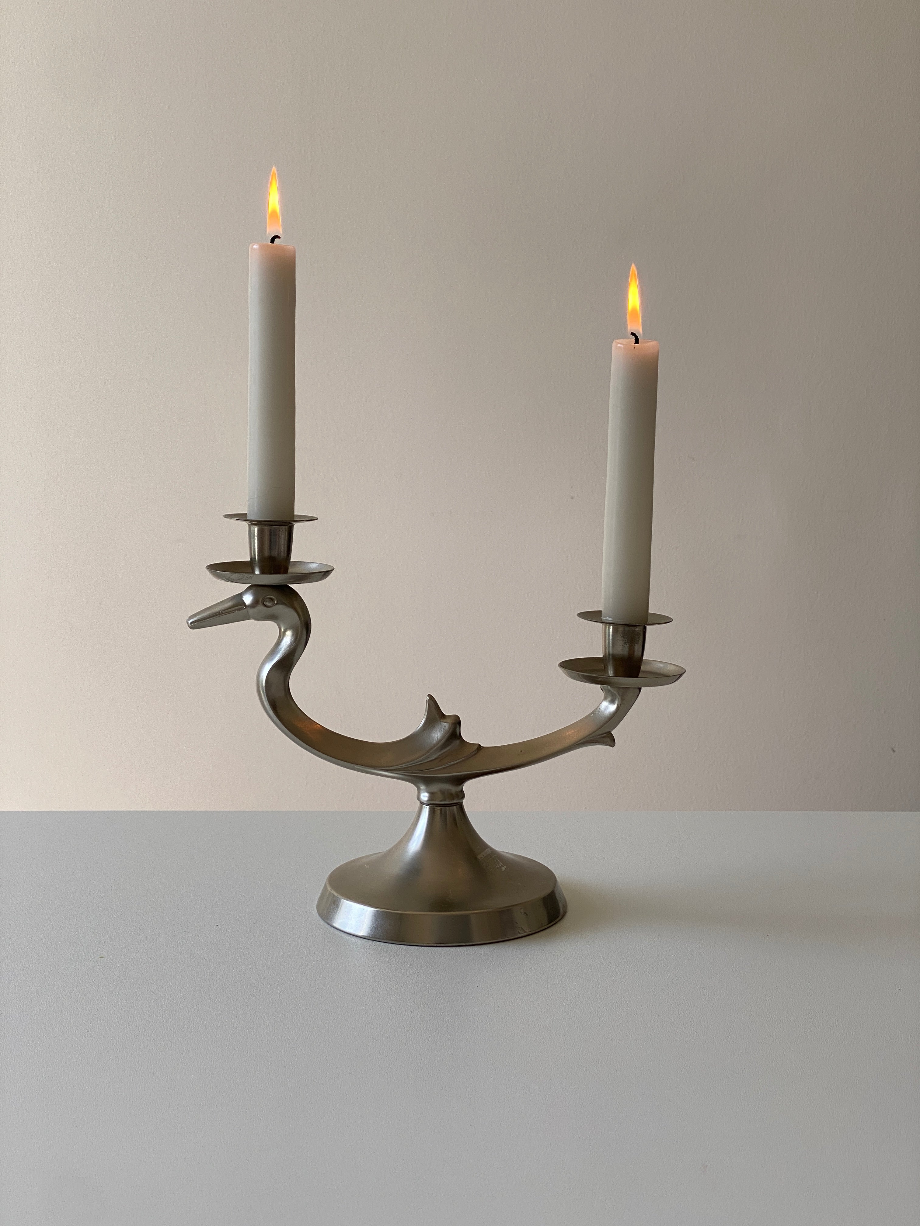 Seltener Kerzenhalter aus Zinn