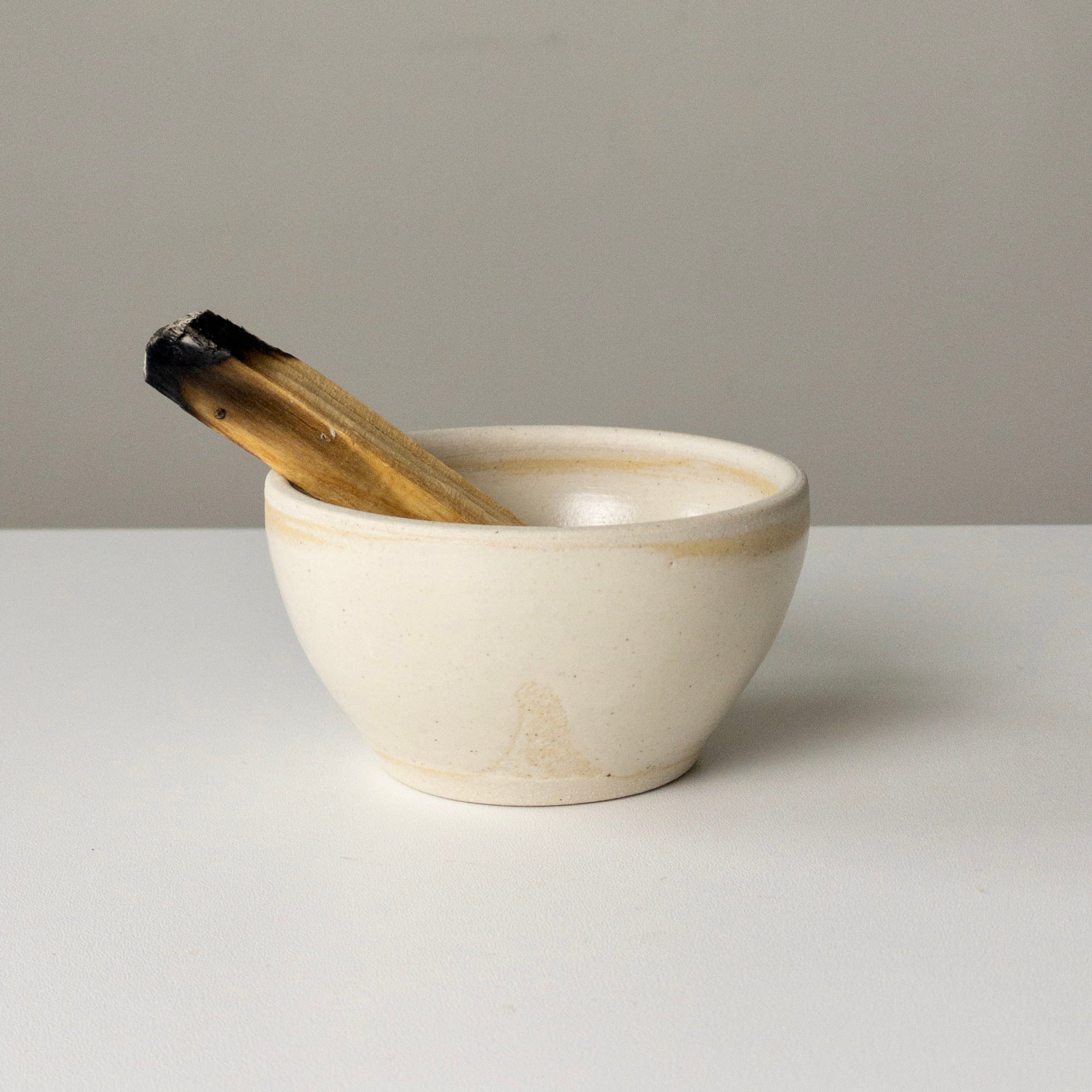 INCAUSA Stoneware Smudge Bowl - White - Small