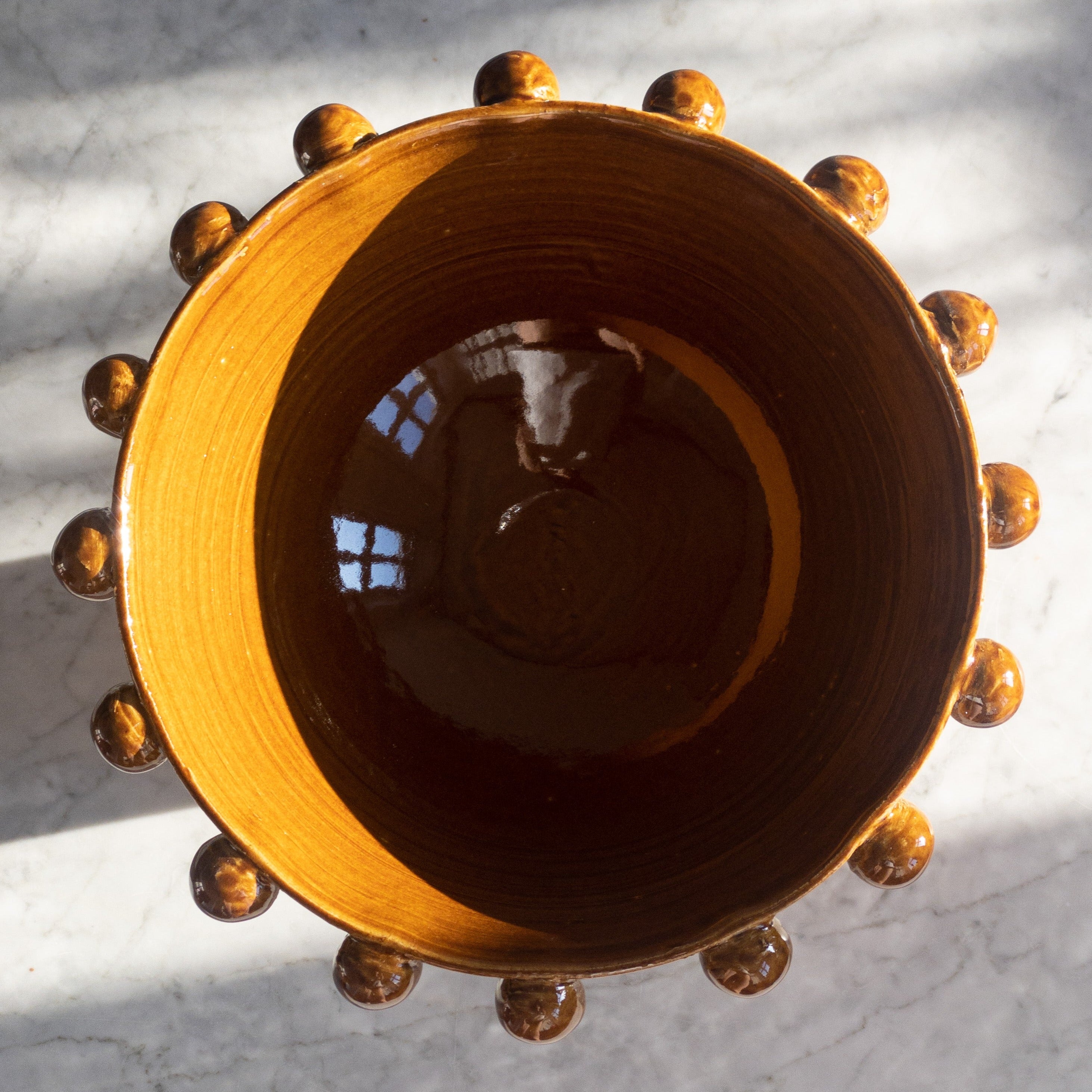 Pearl Centerpiece Bowl - Amber