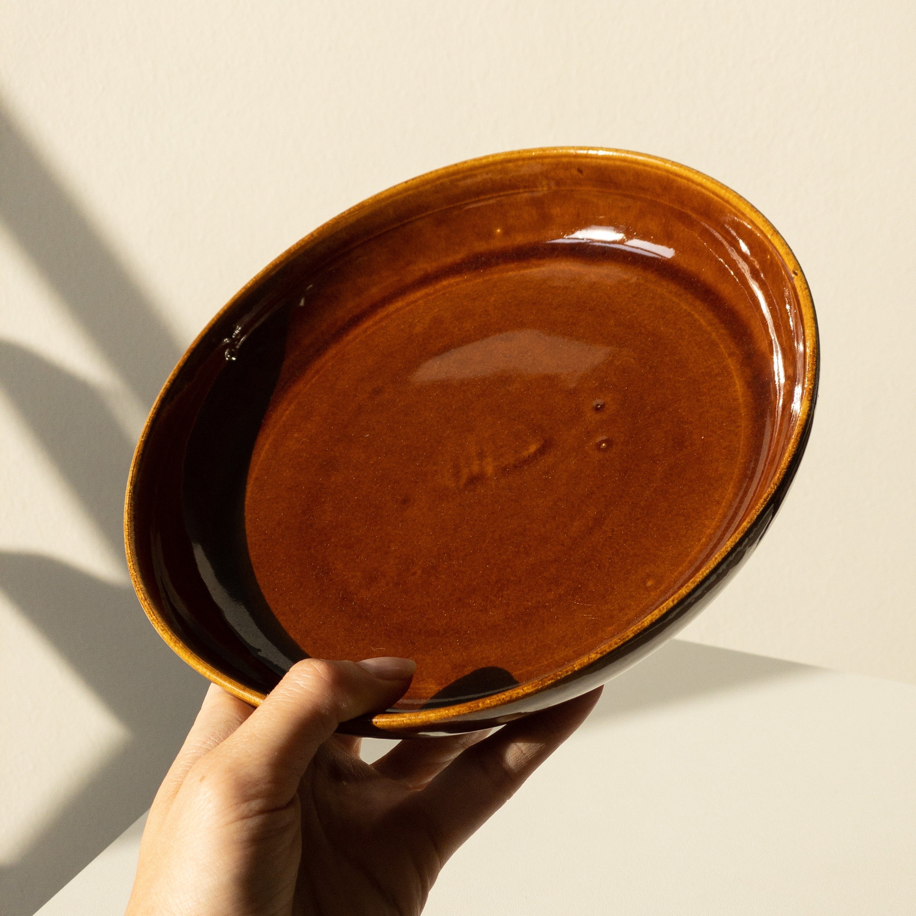 Deep Ceramic Plate - Amber