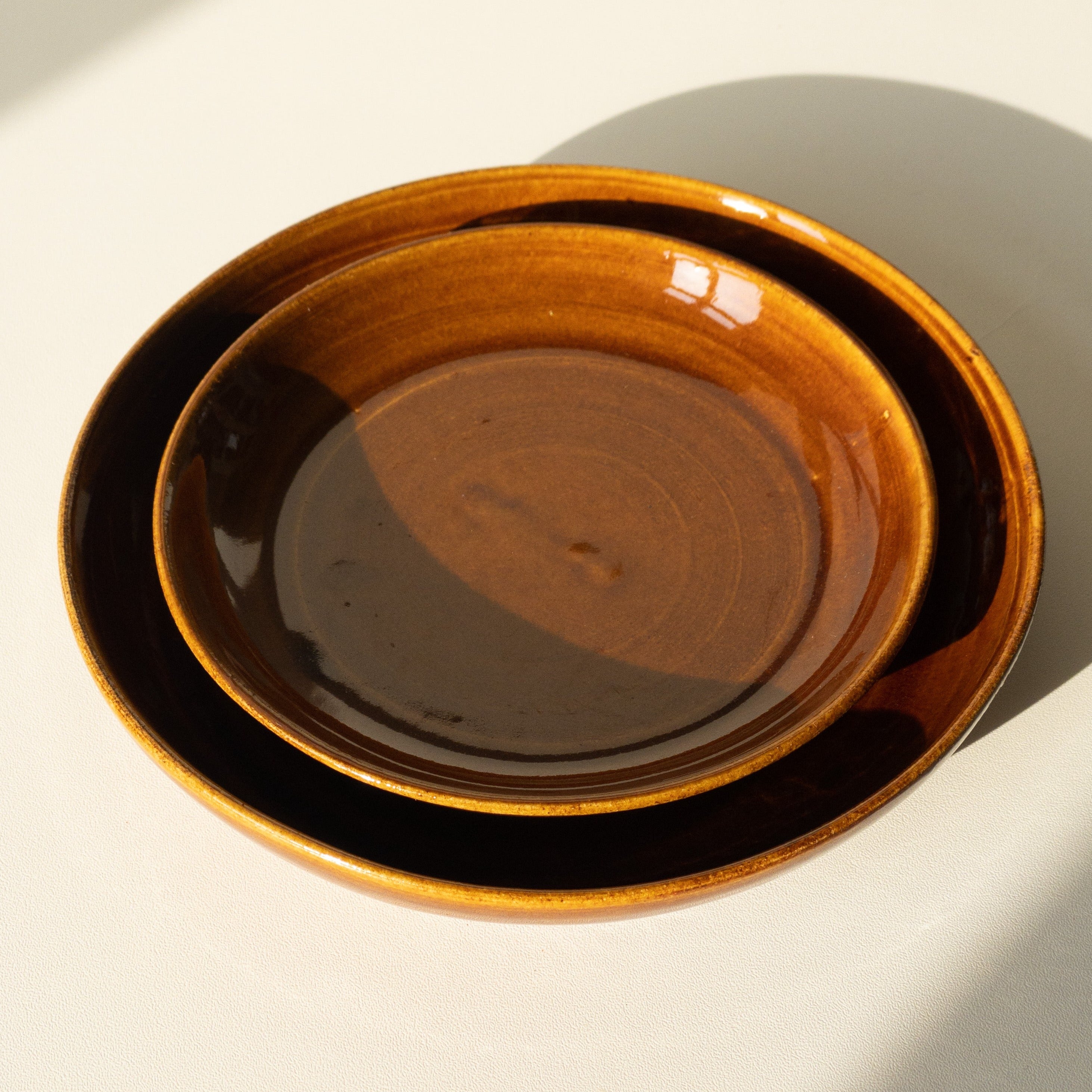 Deep Ceramic Plate - Amber