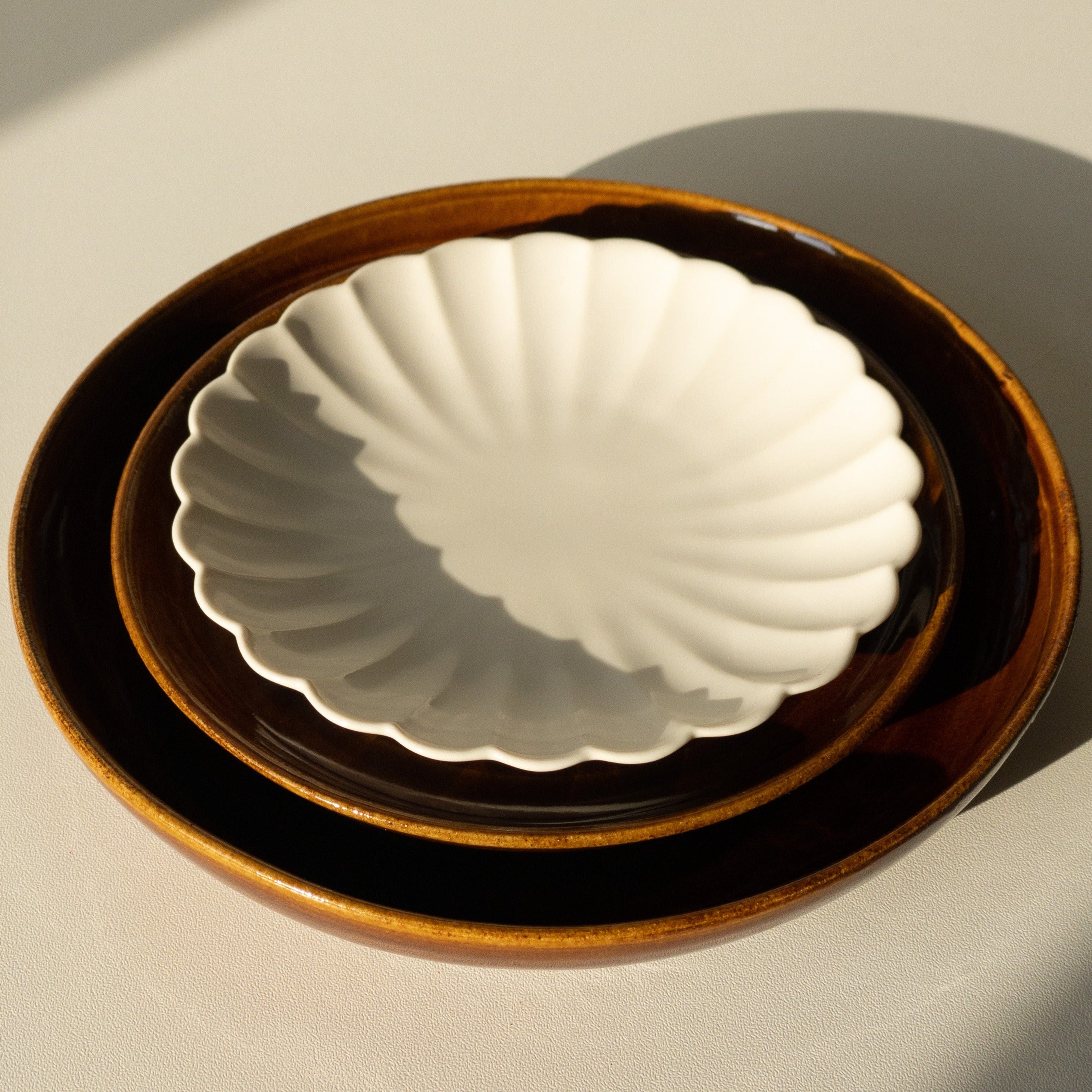 Deep Ceramic Plate - Amber