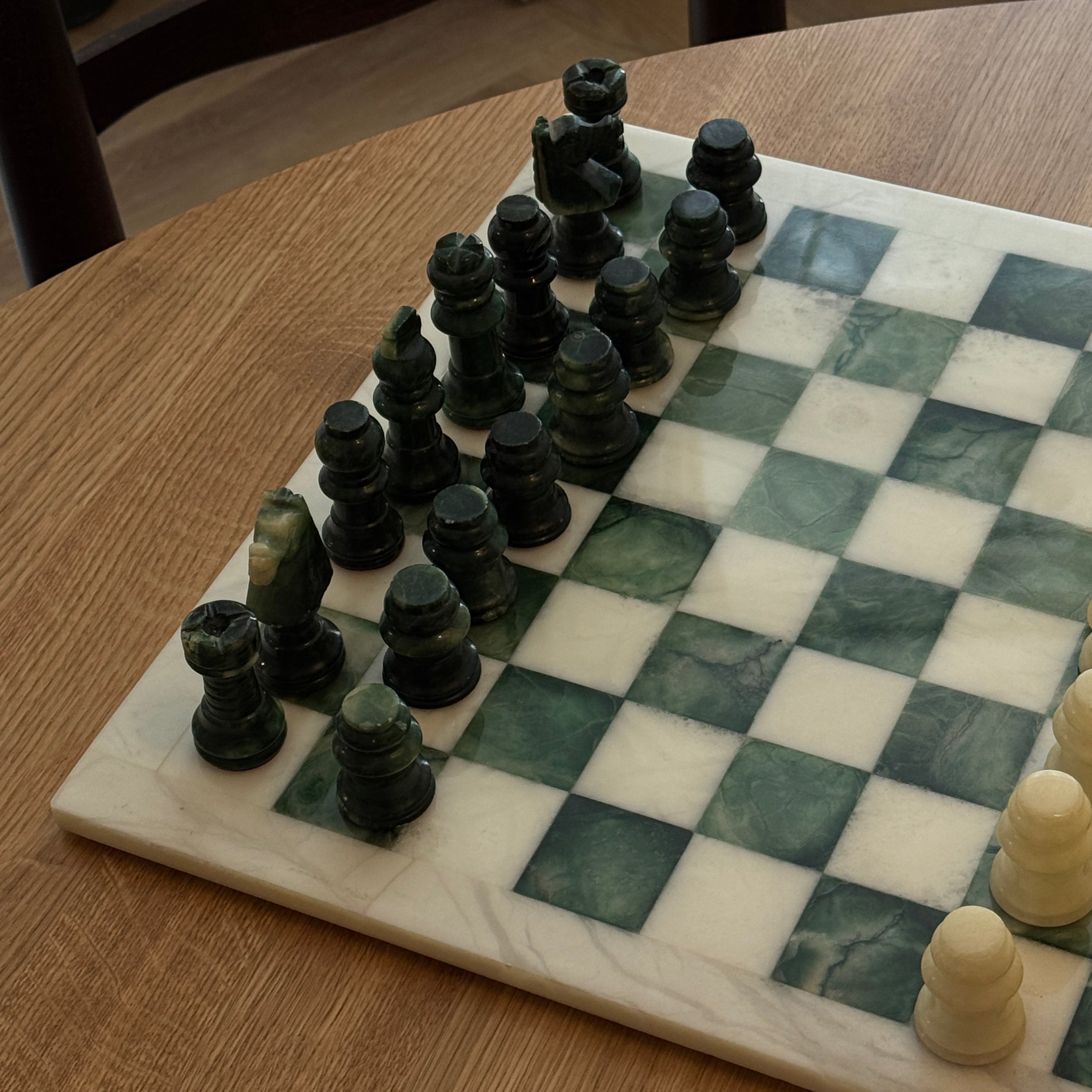 Vintage alabaster chessboard