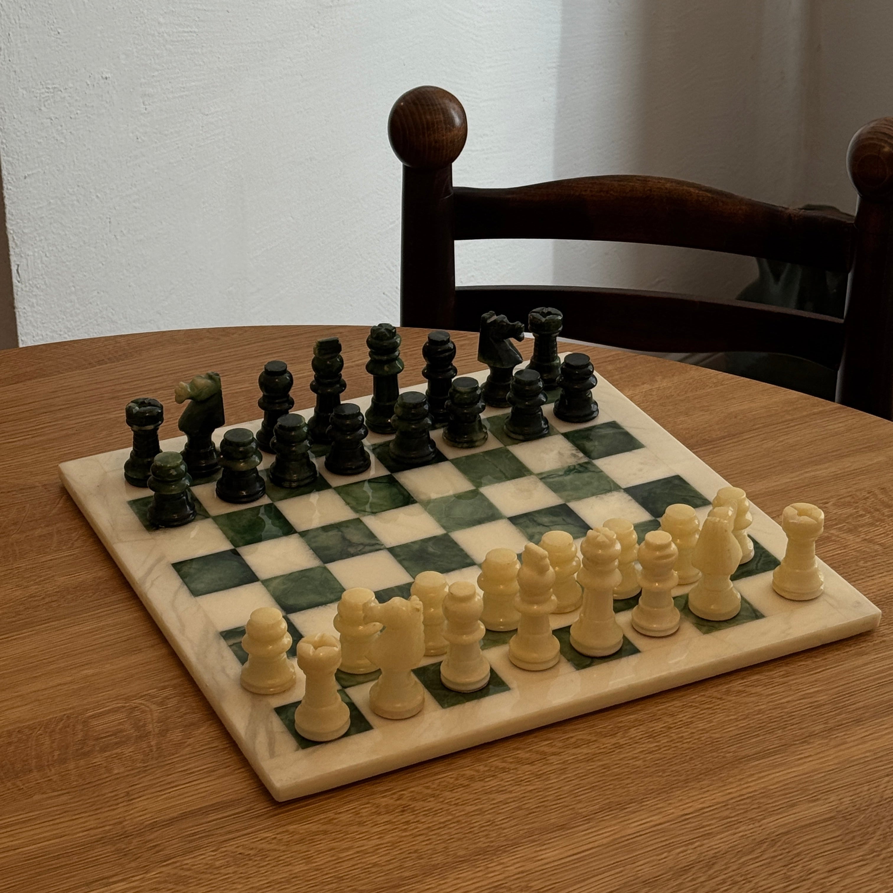 Vintage alabaster chessboard