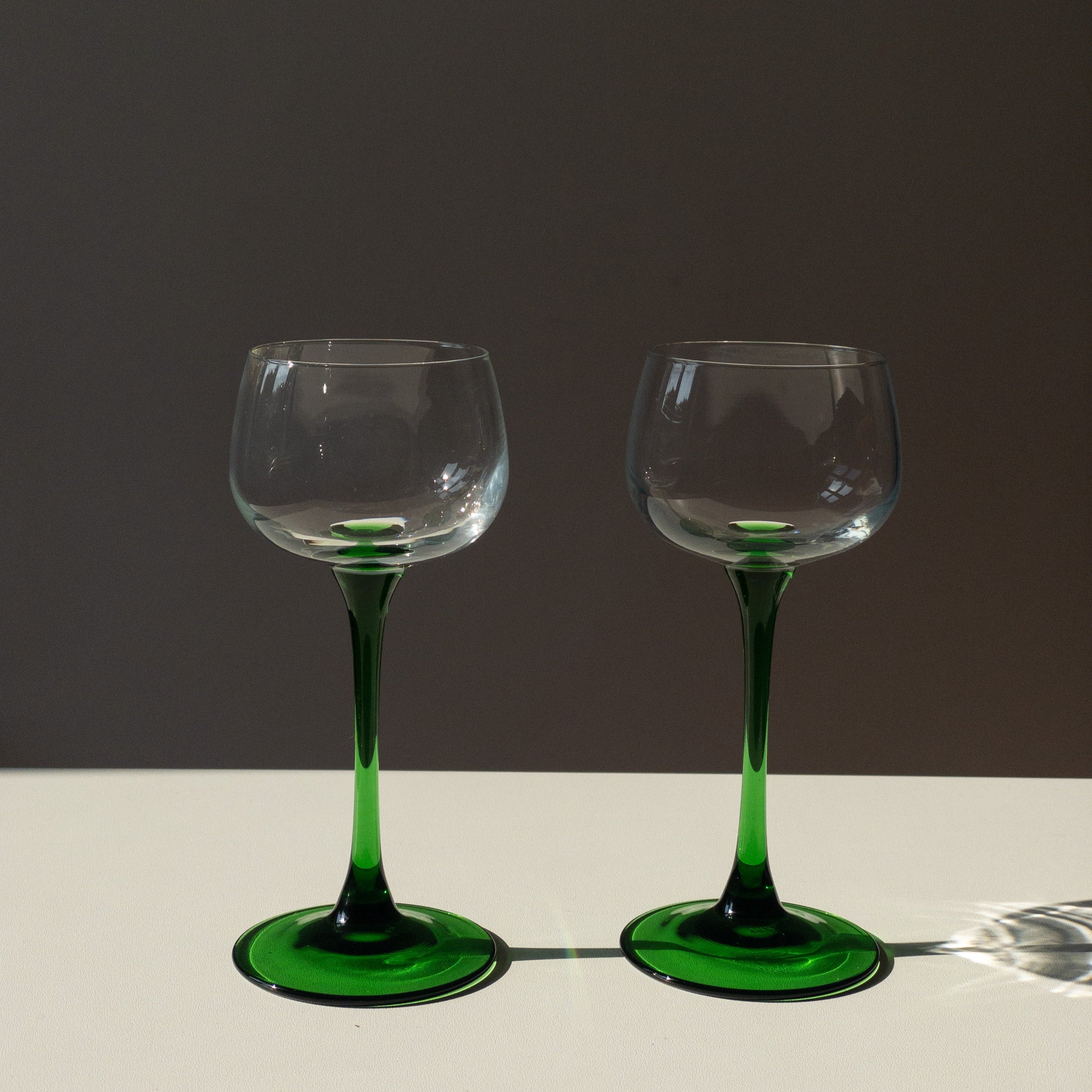 2x Vintage Luminarc Wine Glasses - Conical Stem