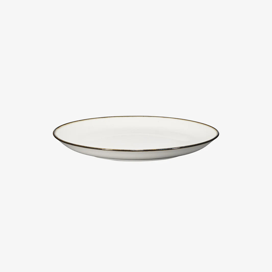 Japanese Plate - White with brown border