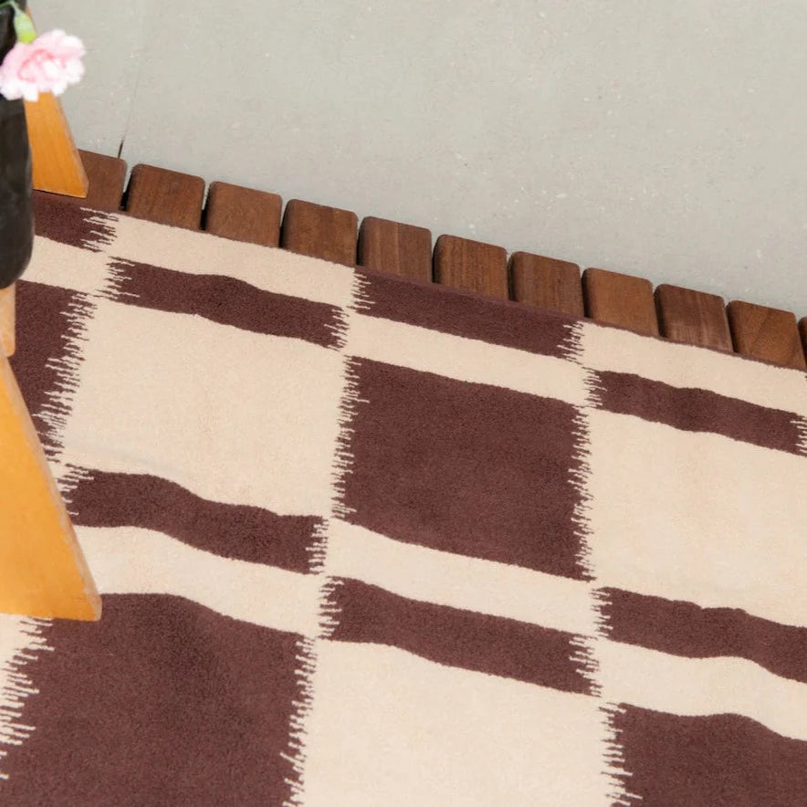 Karin Bath Mat - Walnut/Cream