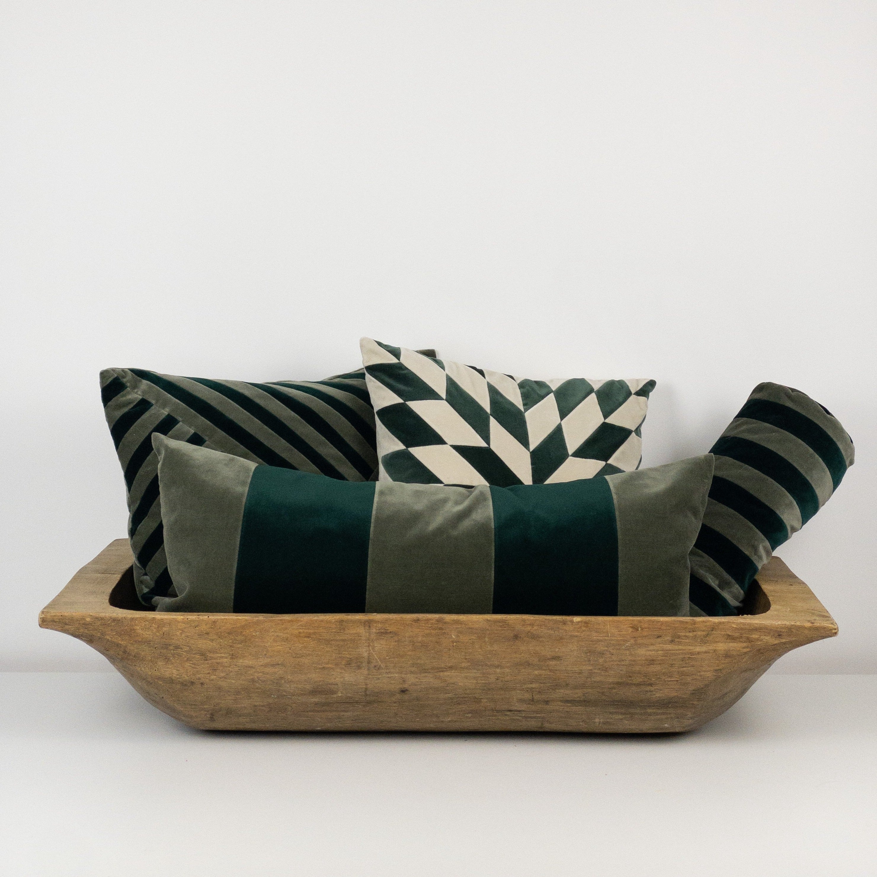 Kissen Stripe - Artischoke/Emerald