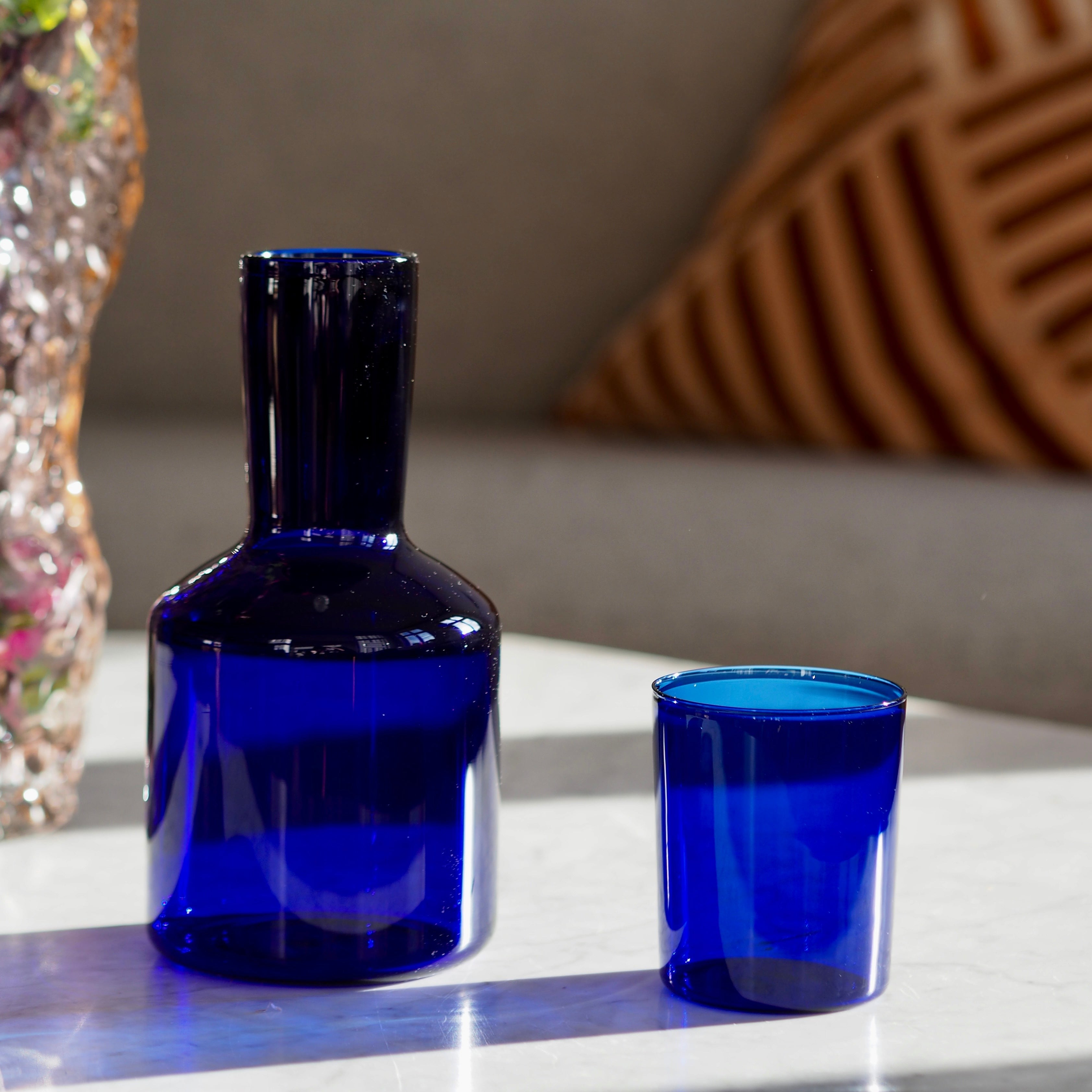 J'ai Soif Carafe with Tumbler - Indigo Blue