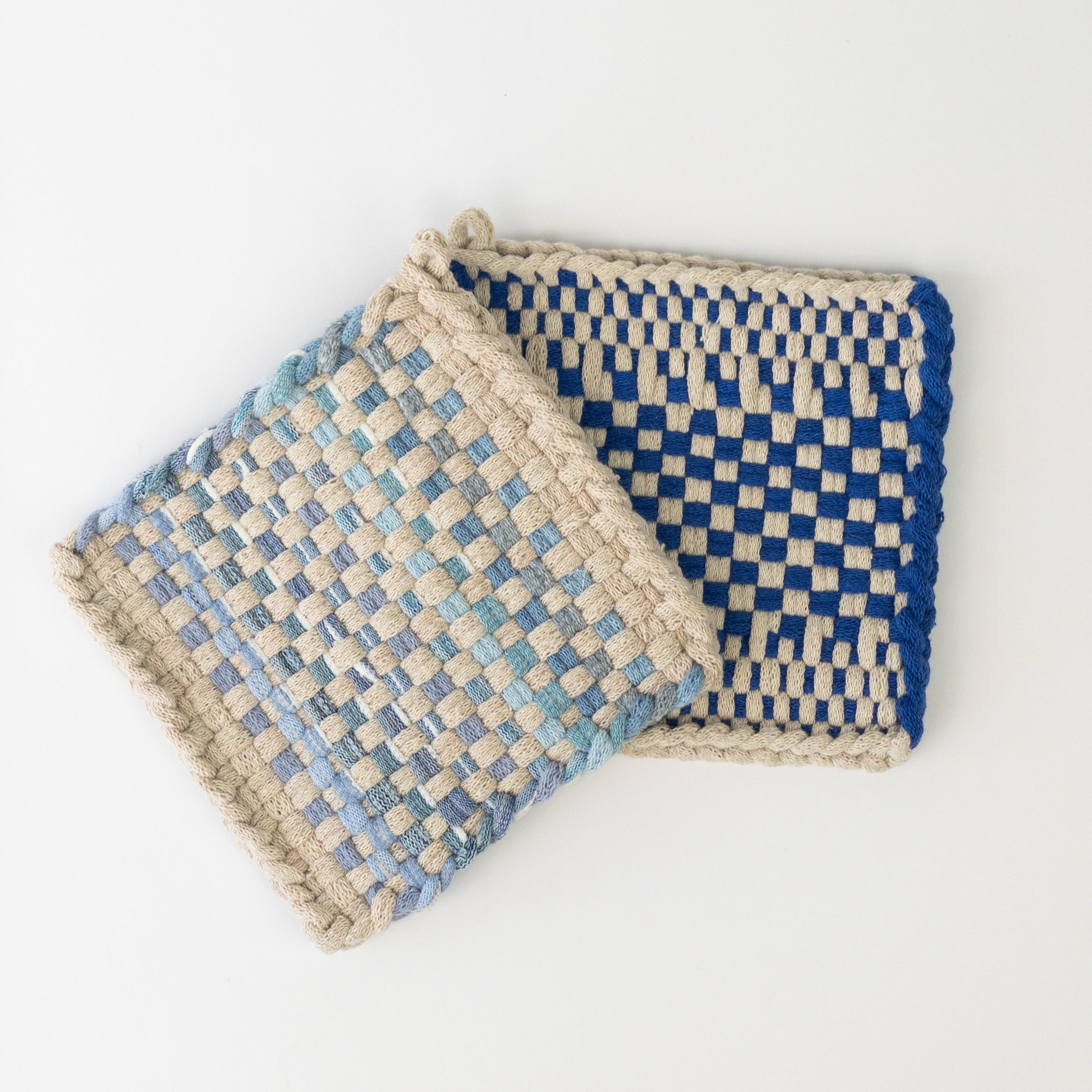 Topflappen - Beige/Blau - One-of-a-kind Collection