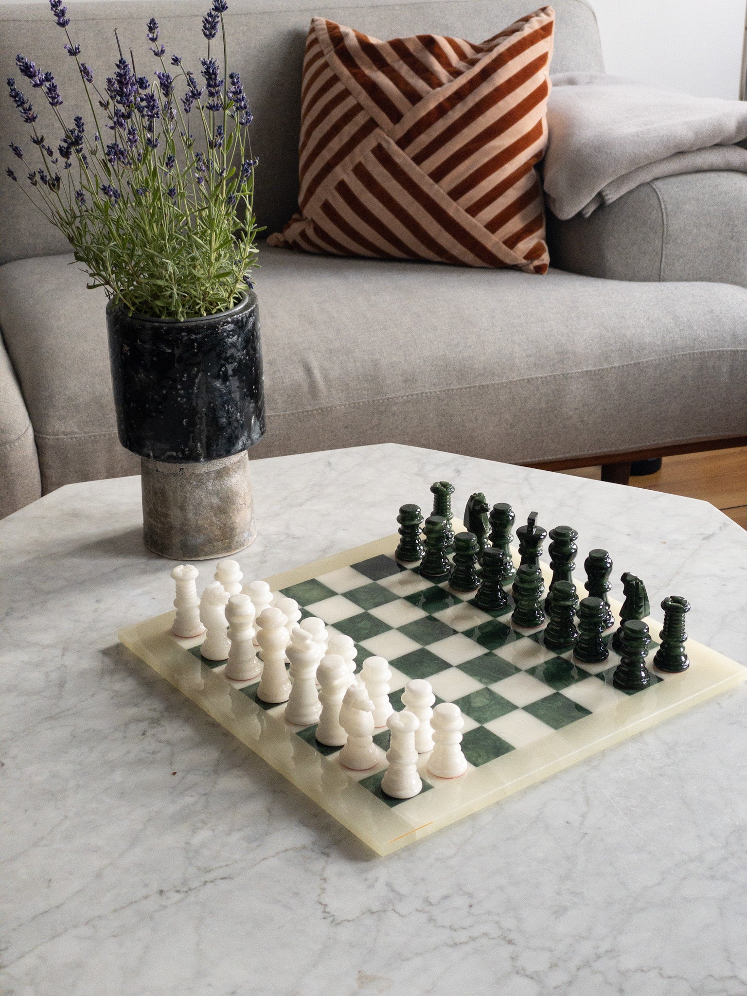 Vintage marble chess board
