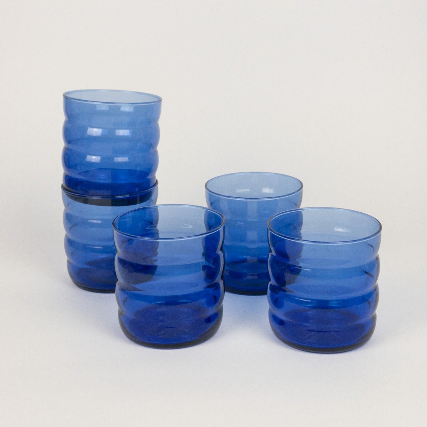 2x Vintage Luminarc Trinkgläser - Blau