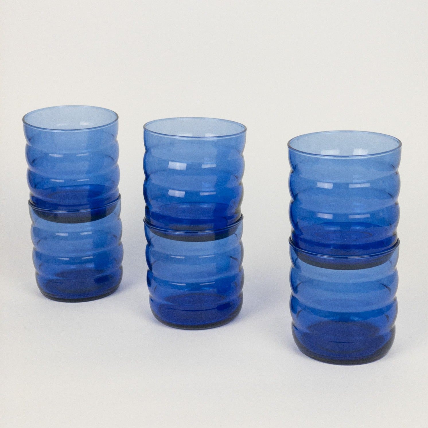 2x Vintage Luminarc Trinkgläser - Blau