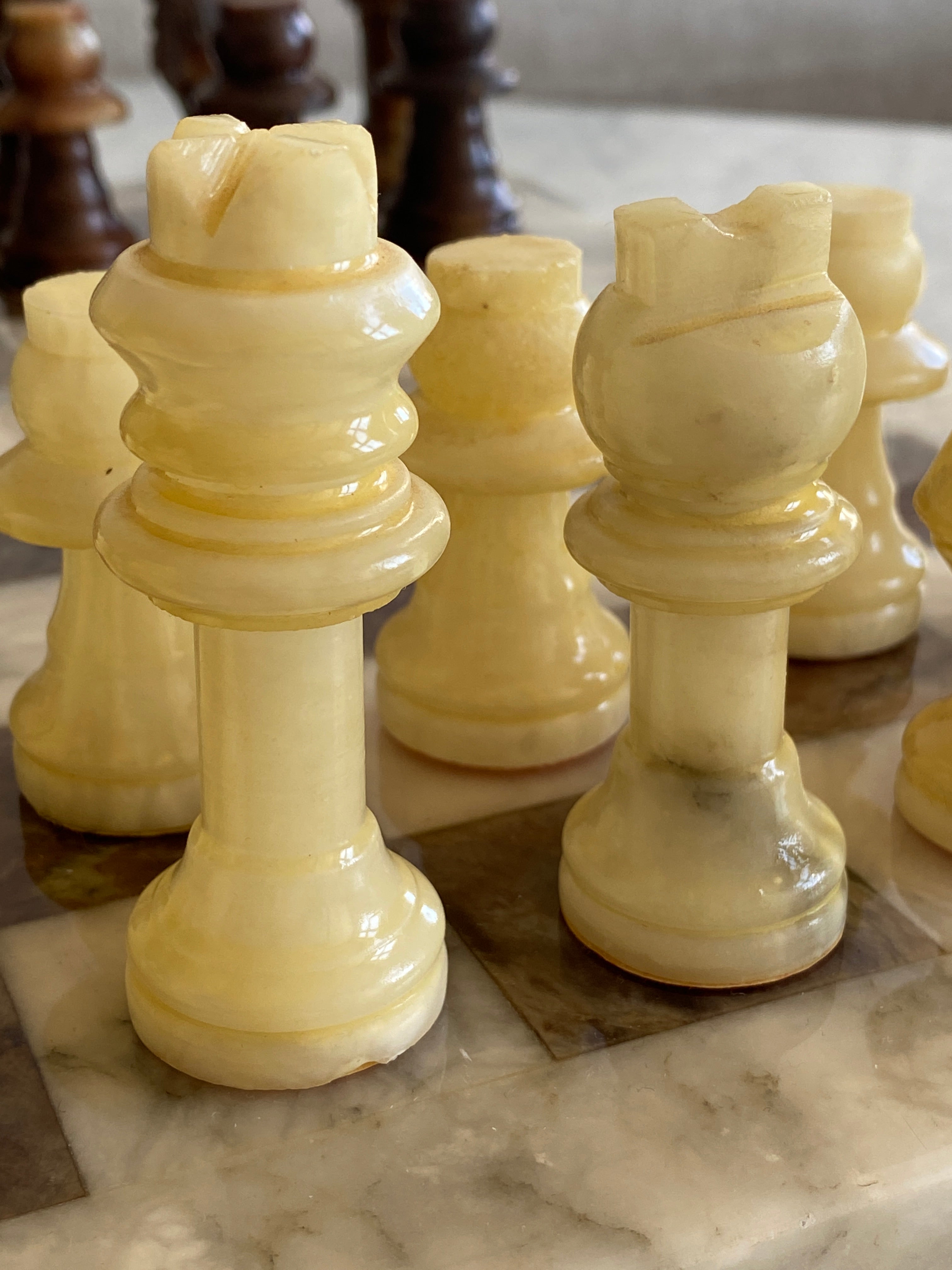Vintage marble chess board