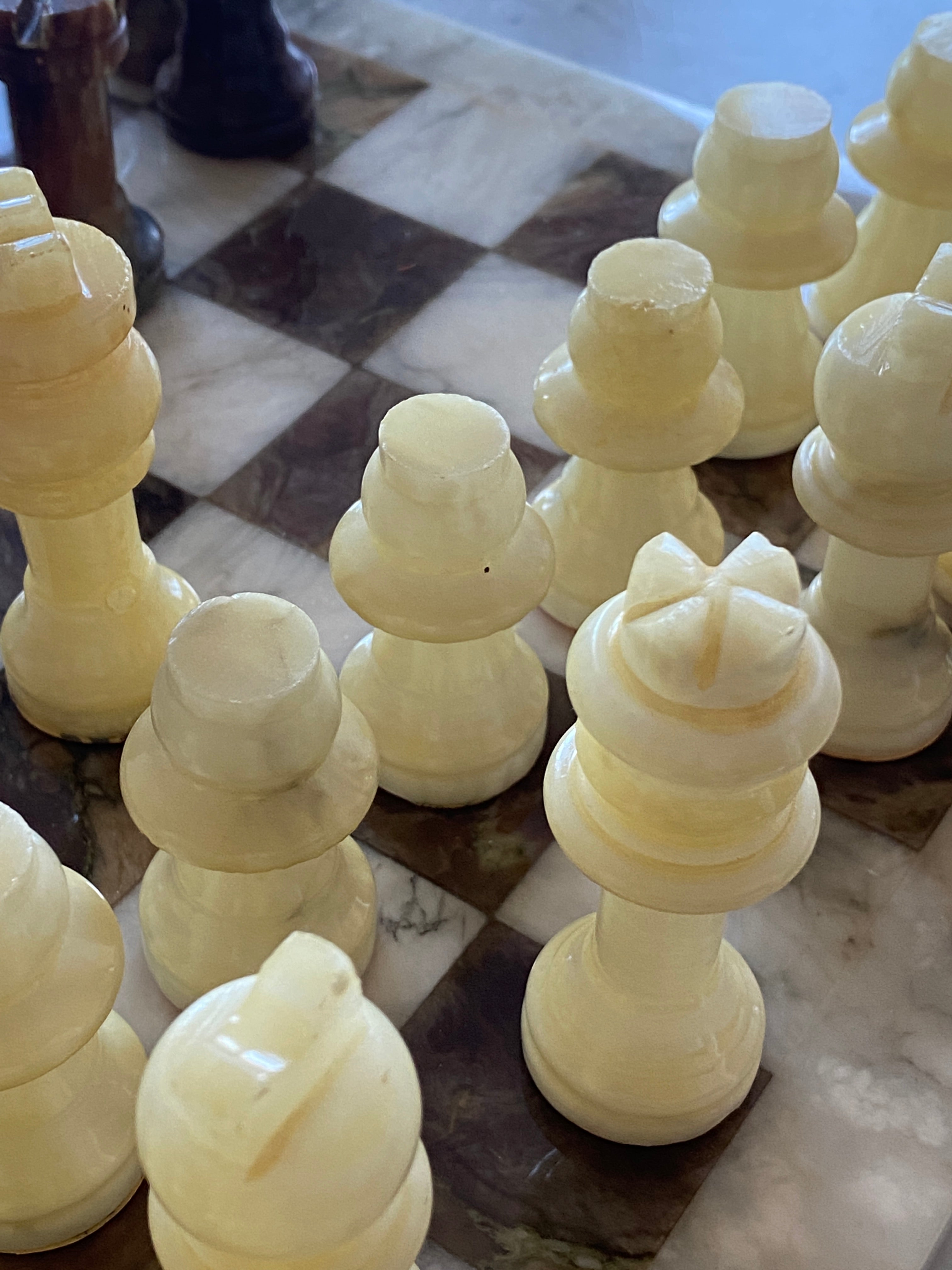 Vintage marble chess board