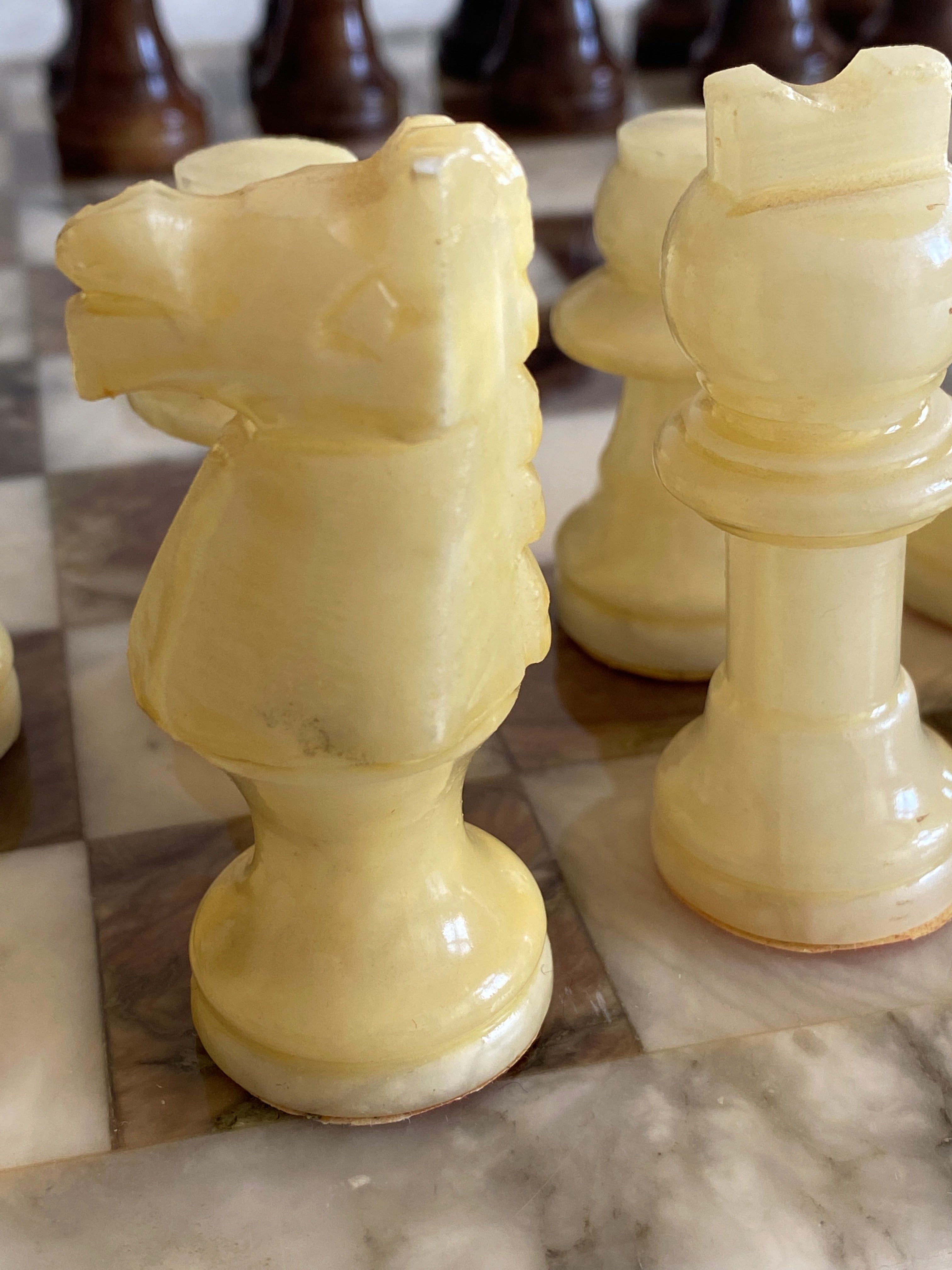 Vintage marble chess board
