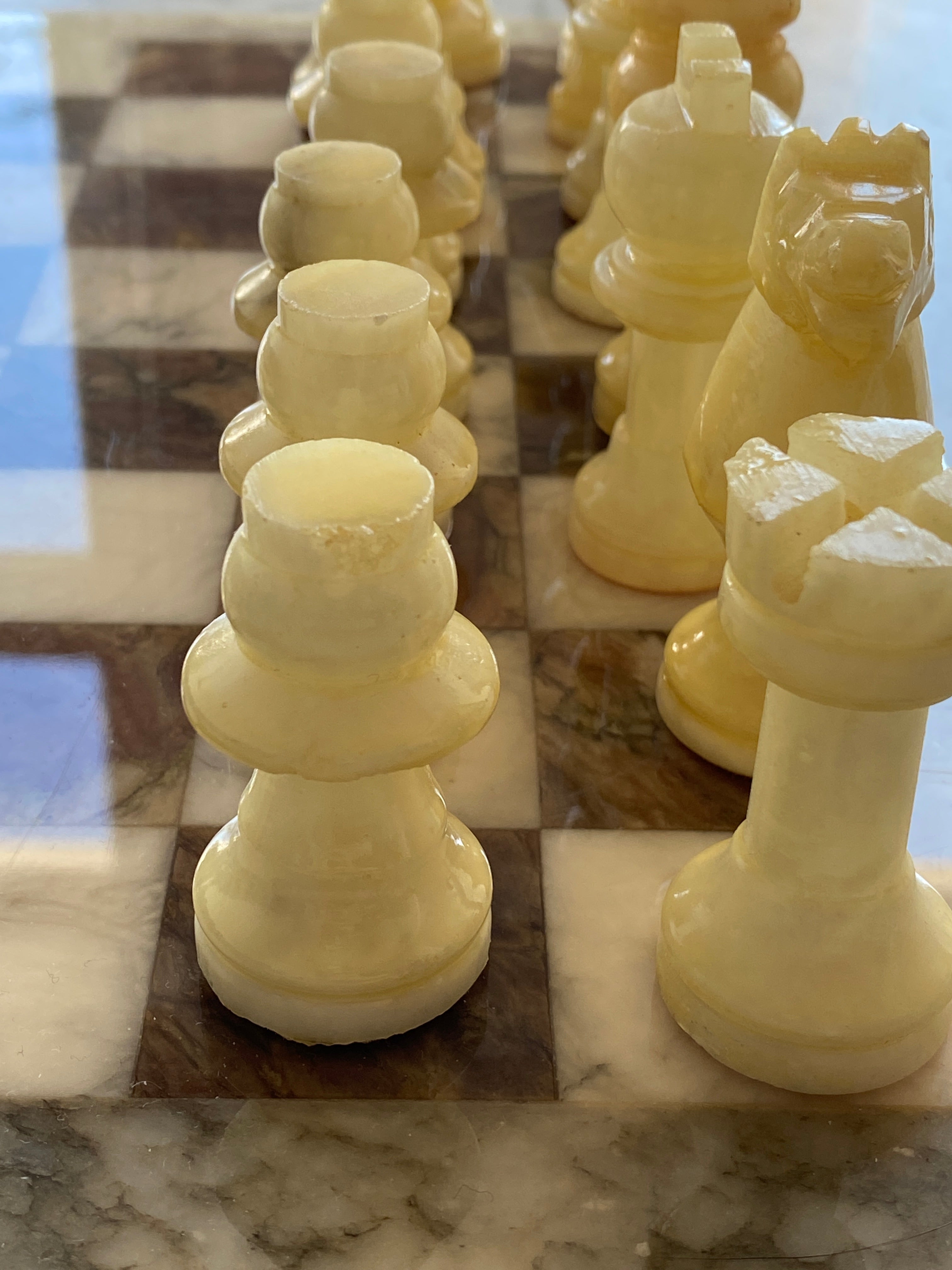 Vintage marble chess board
