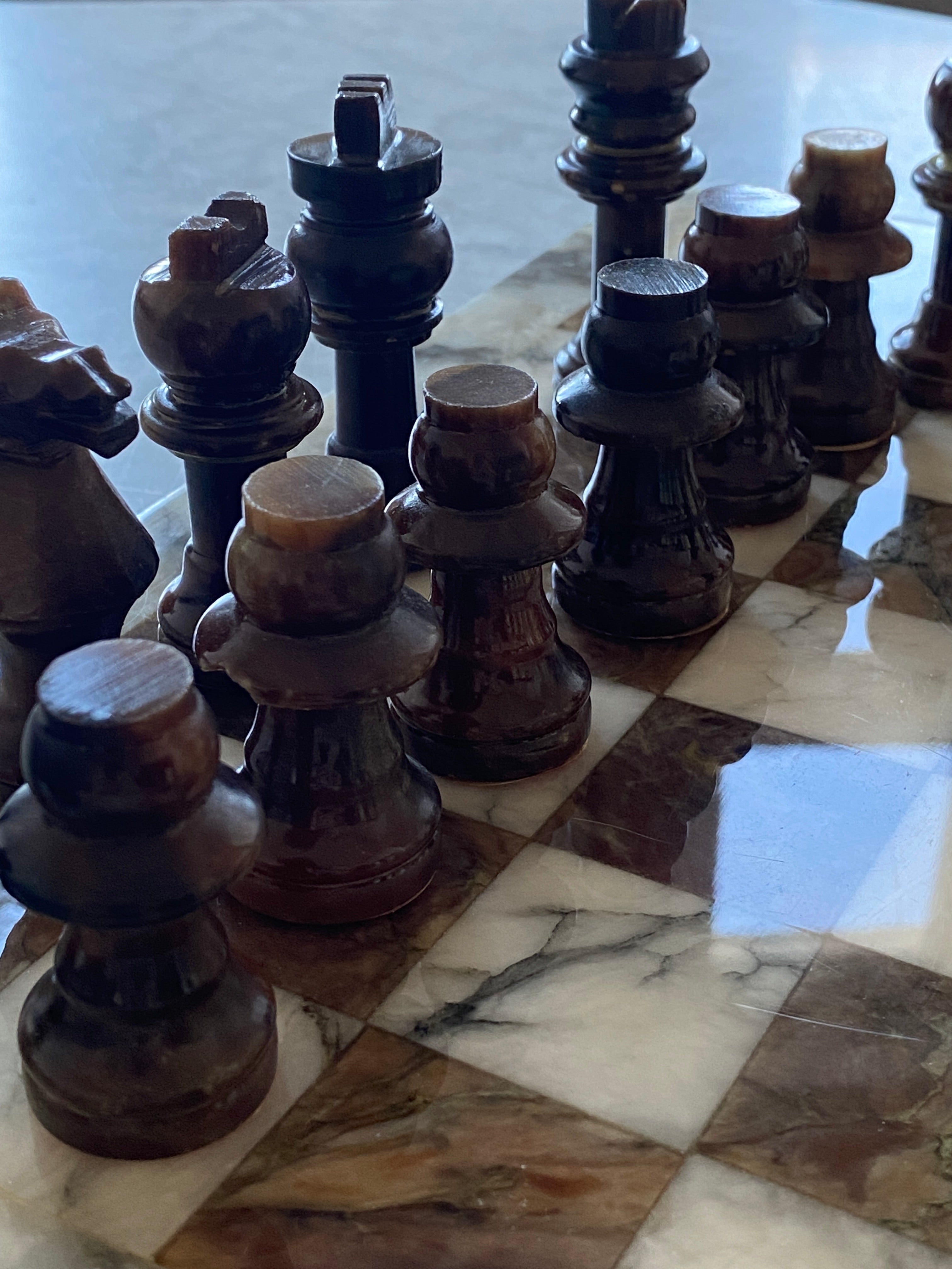 Vintage marble chess board
