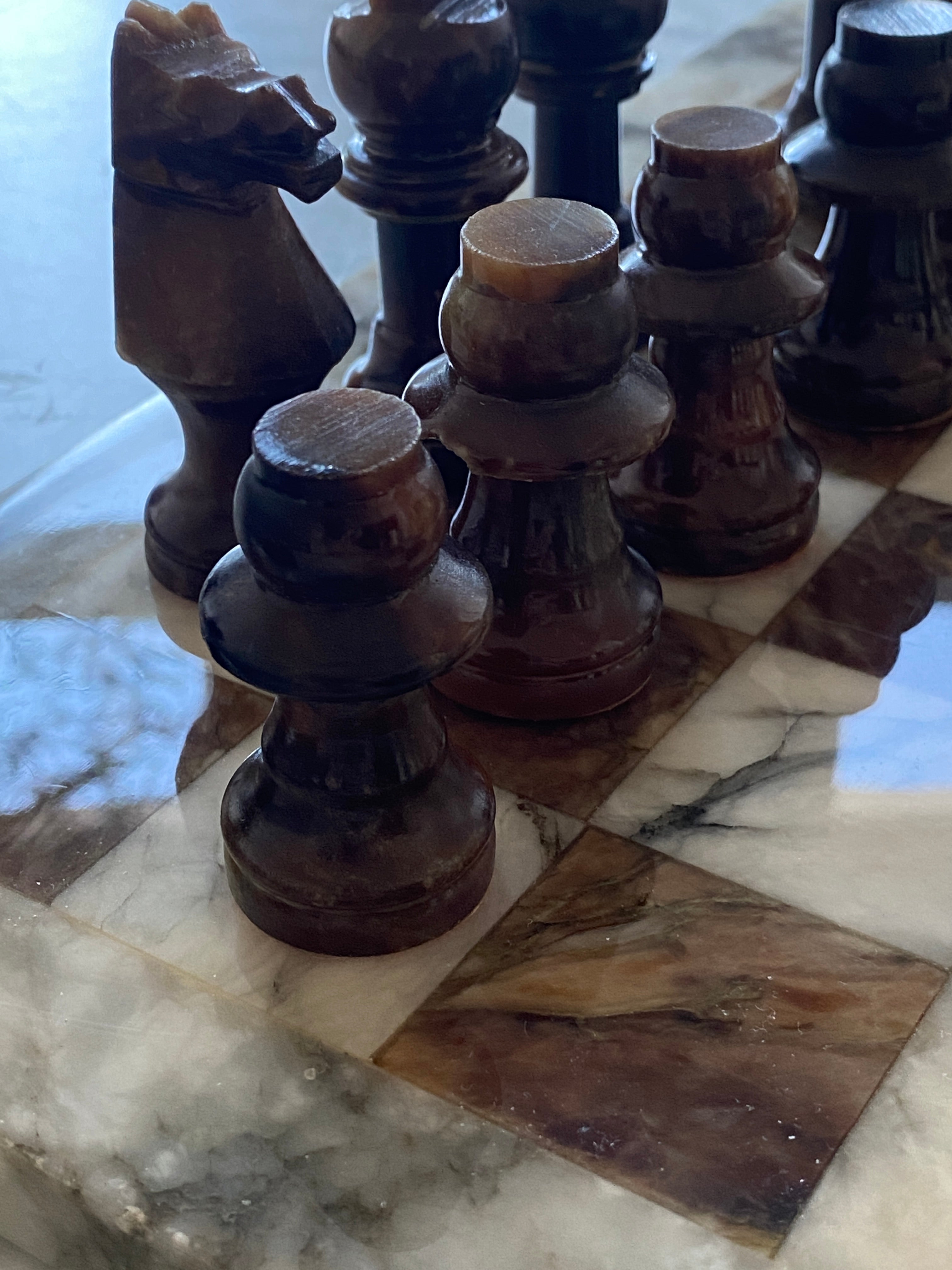 Vintage marble chess board