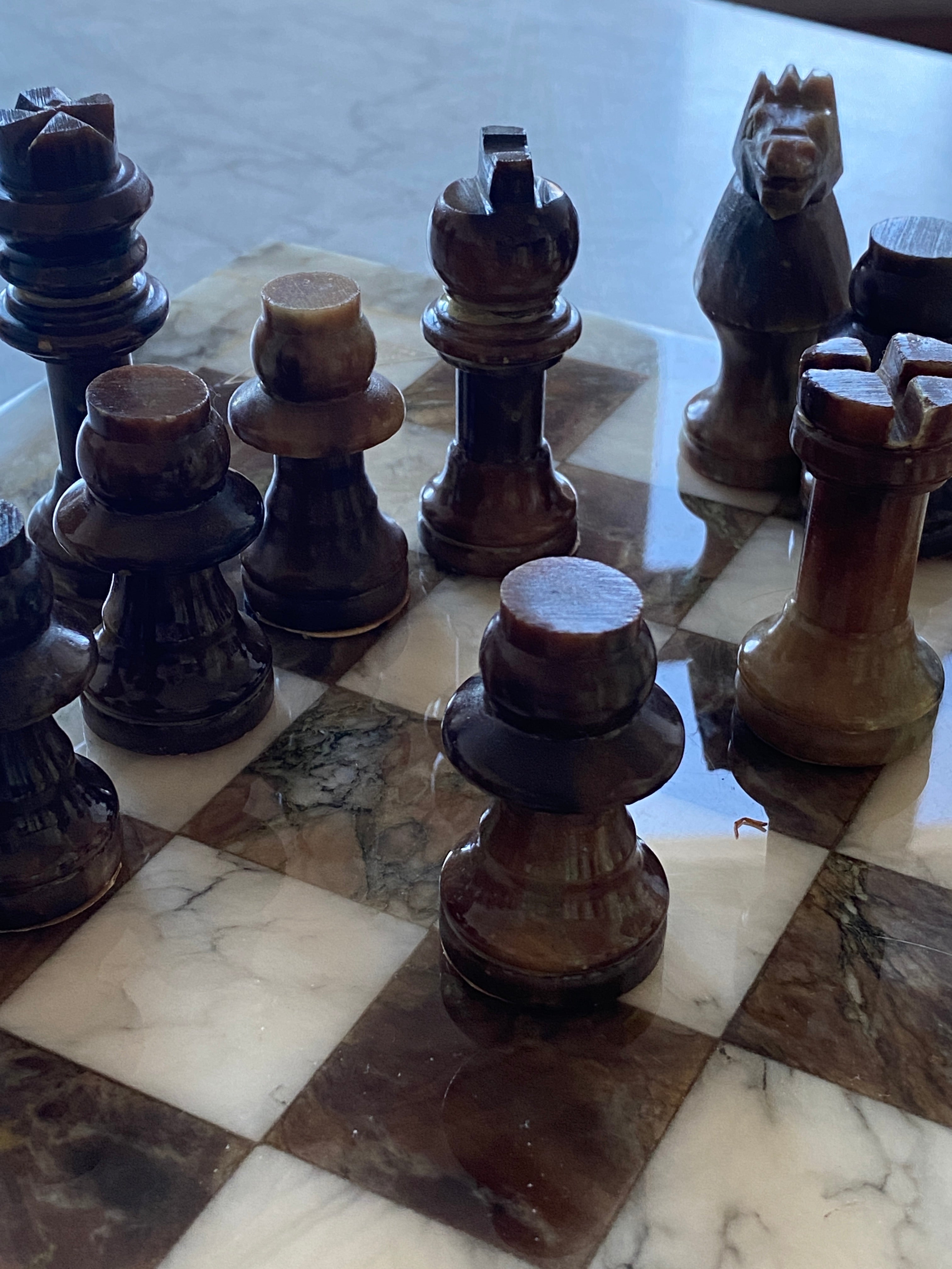 Vintage marble chess board