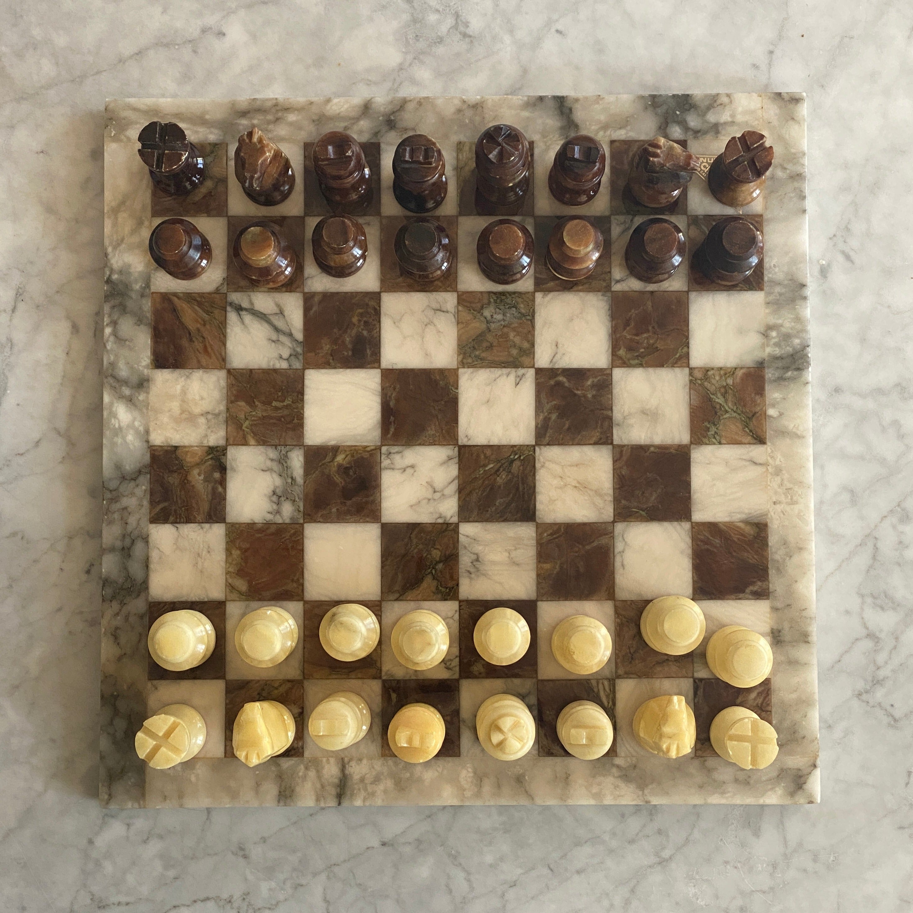 Vintage marble chess board