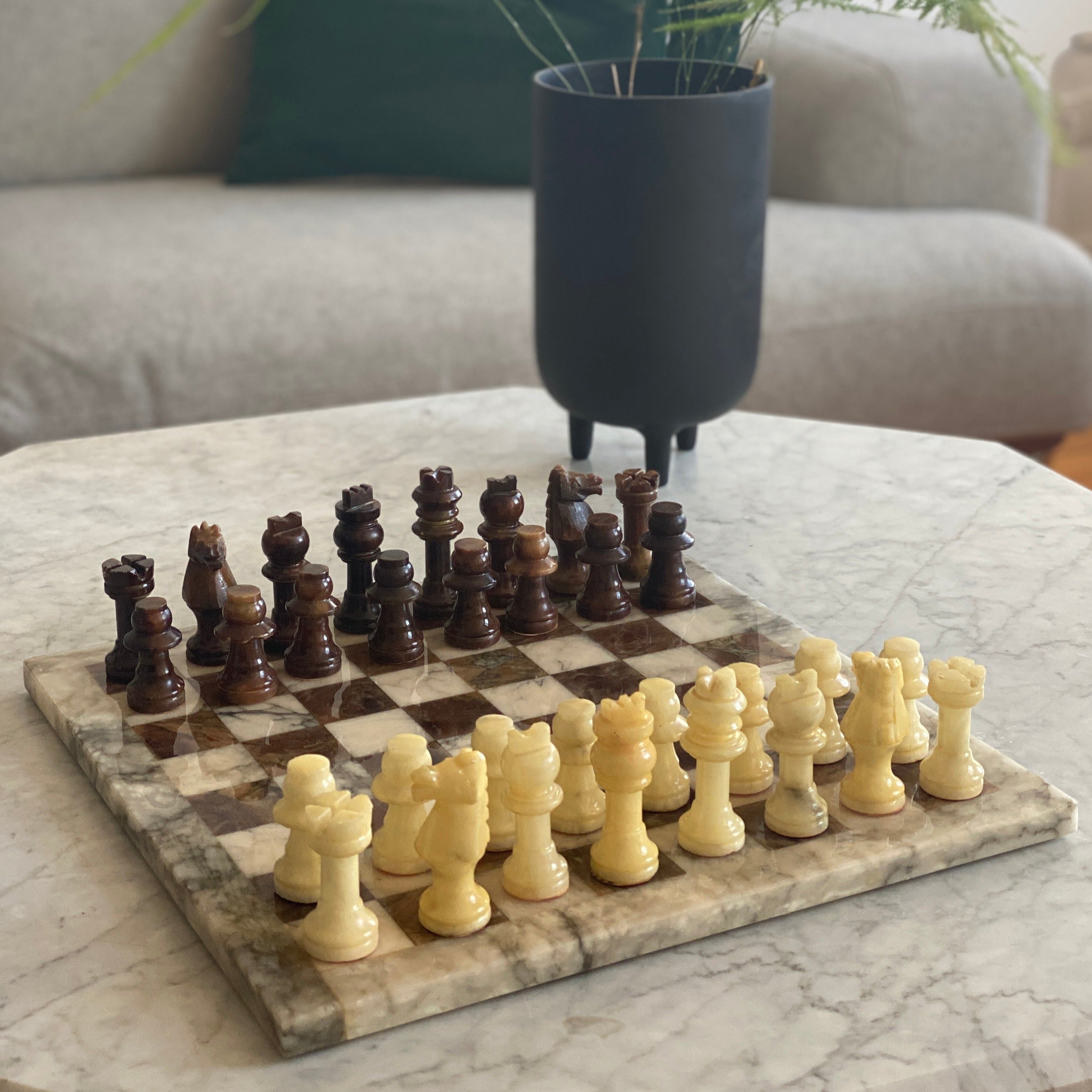 Vintage marble chess board