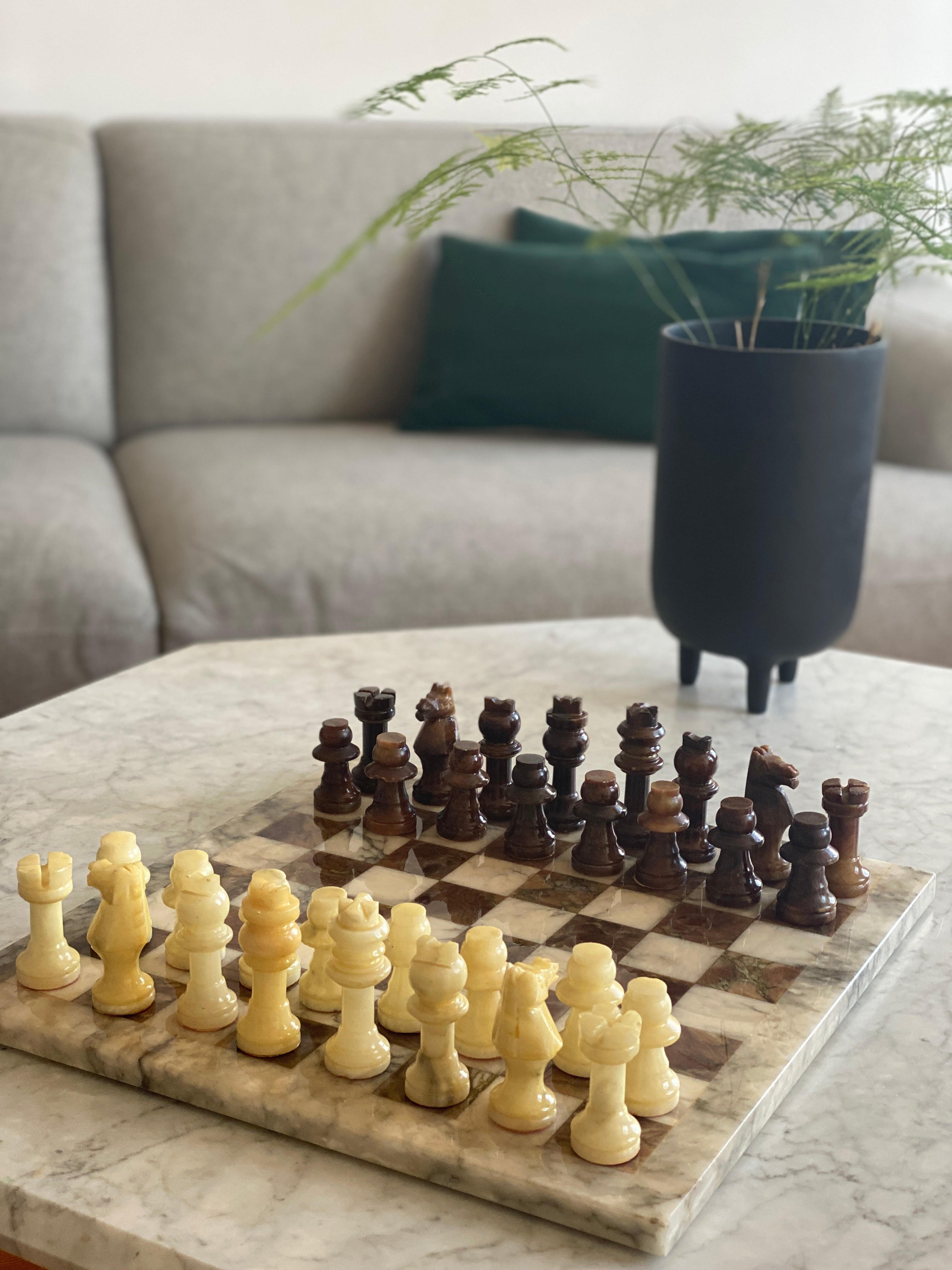 Vintage marble chess board