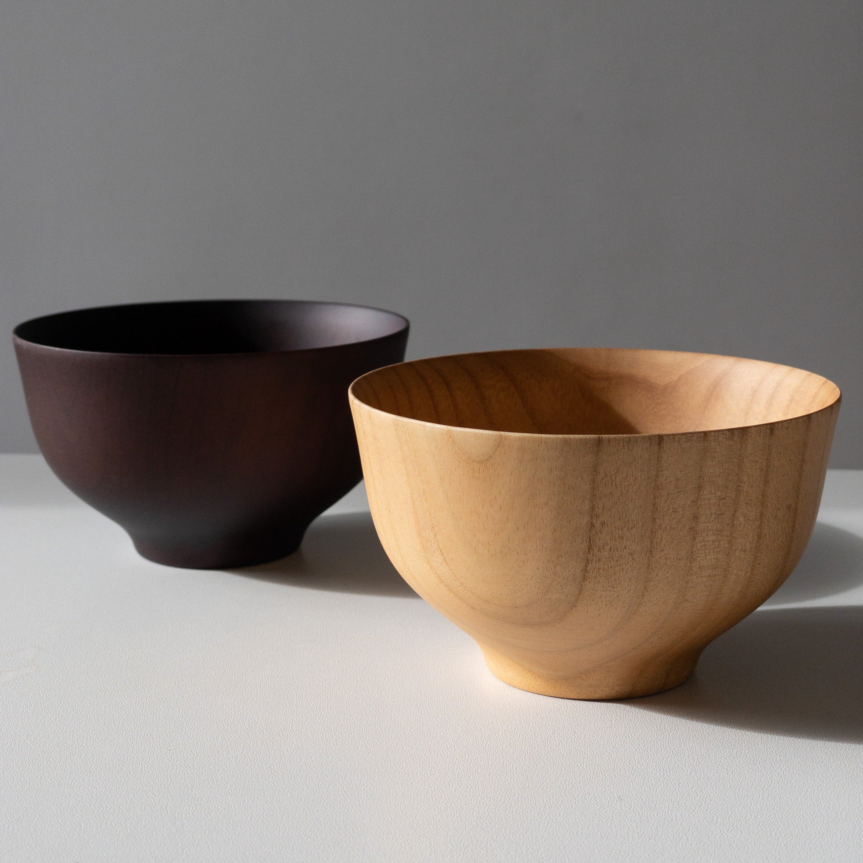 Japanische Suppenschüssel aus Jujube Holz - Dunkelbraun