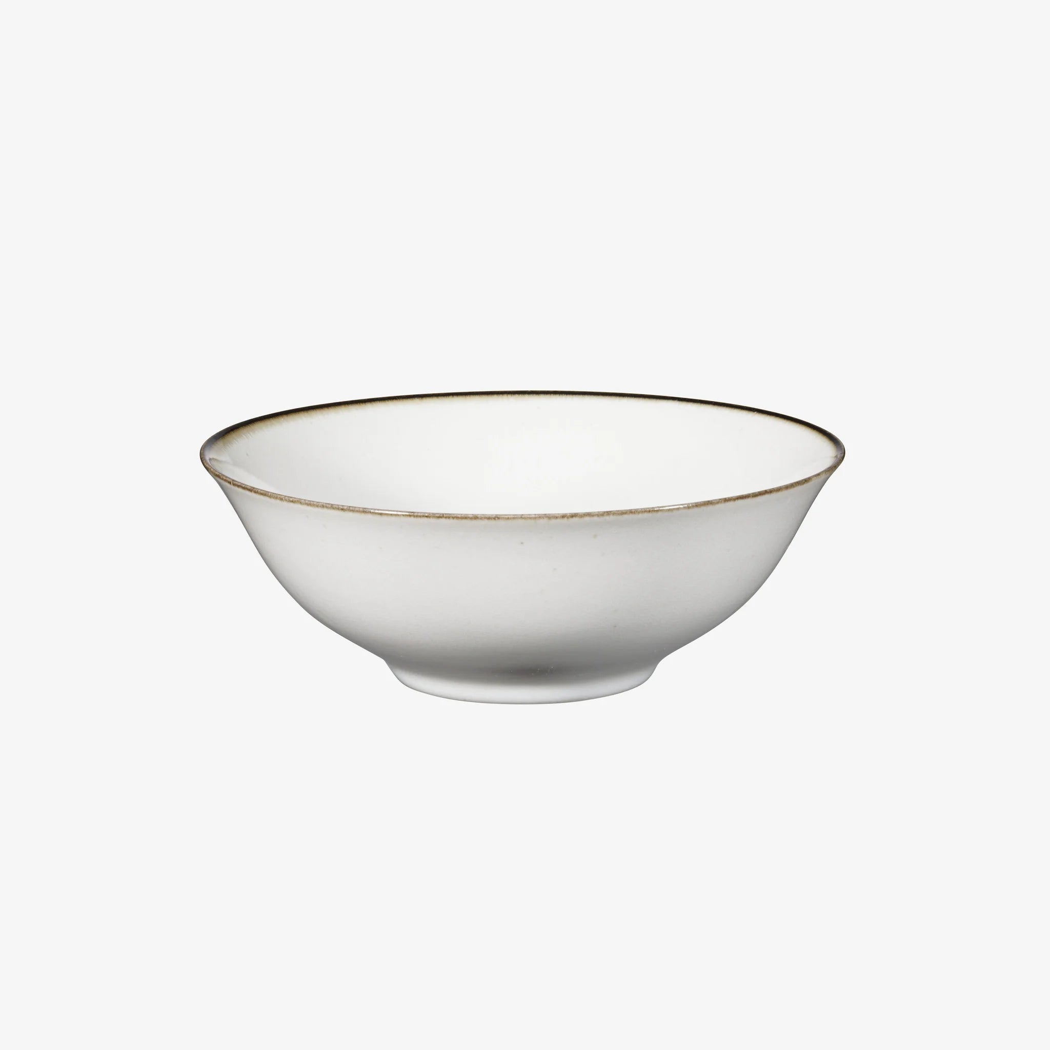 Japanese Bowl - White with brown border