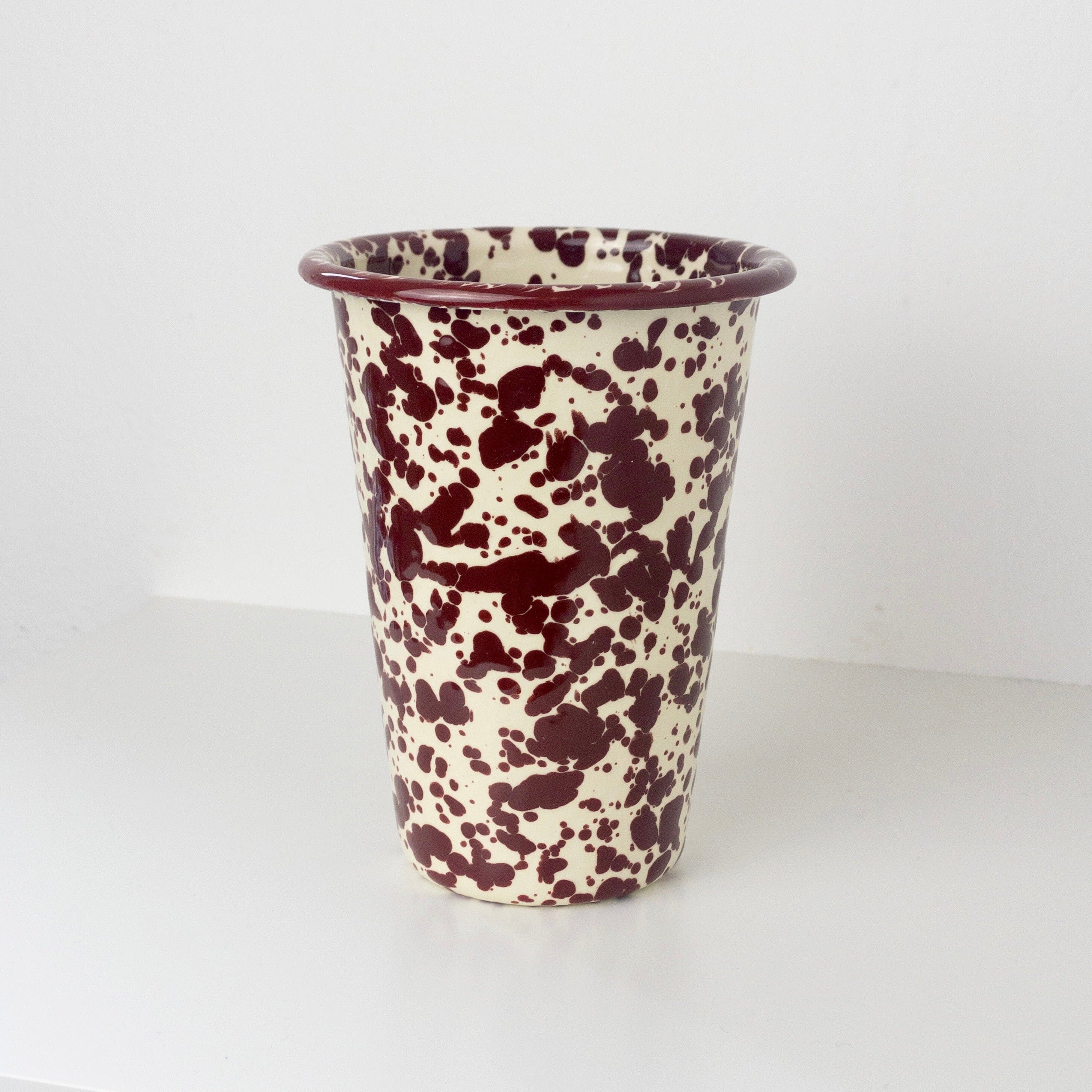 Enamel Tumbler - Marble Burgundy/Cream