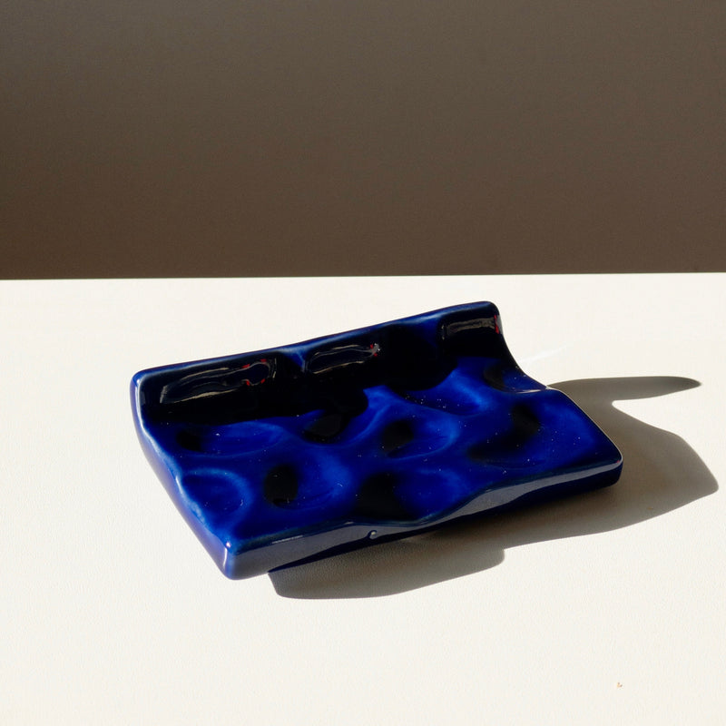 Soap dish in cobalt glaze