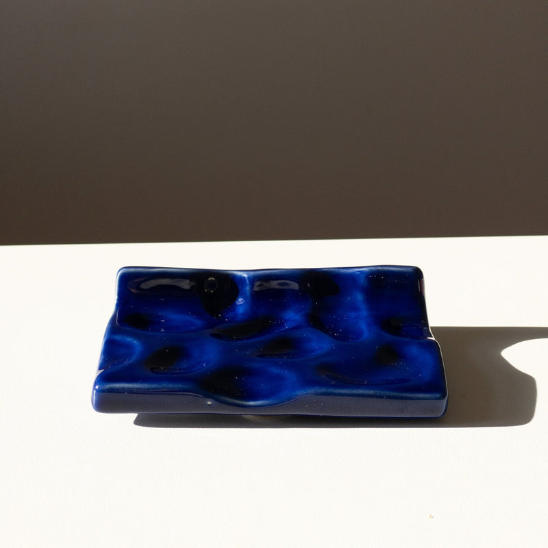 Soap dish in cobalt glaze