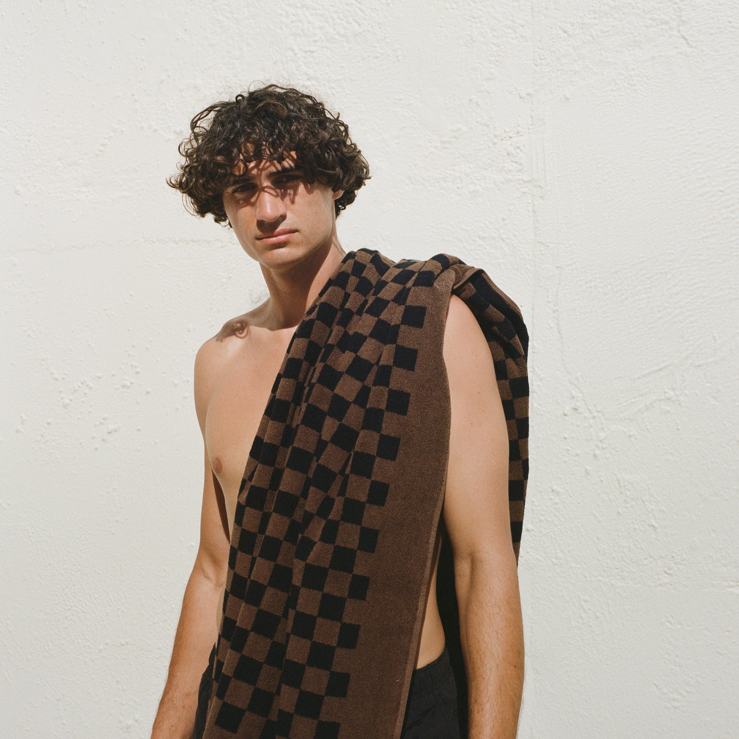 Pool Towel Roman -  Tabac/Noir