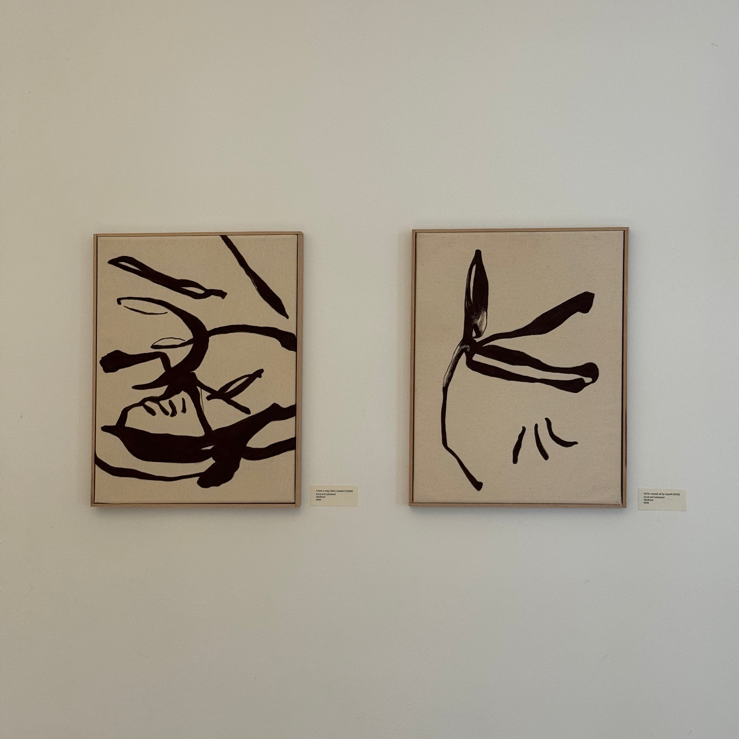 „I drew a map, then I erased it“ (2025) - Acryl auf Baumwolle