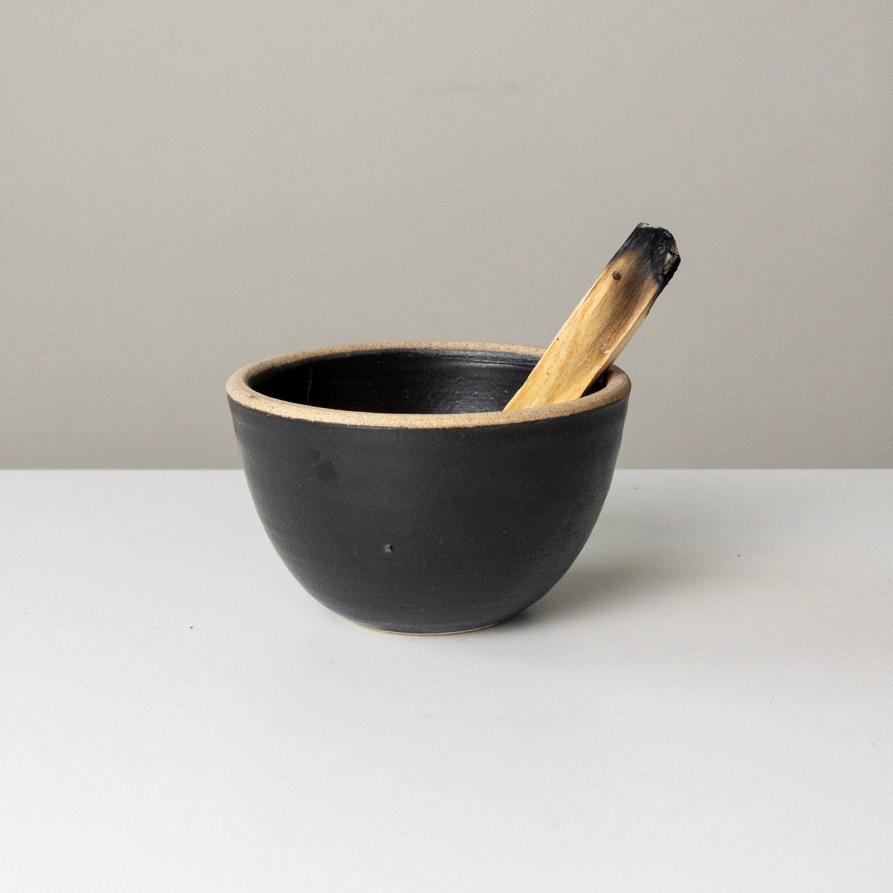 INCAUSA Stoneware Smudge Bowl - Black - Large