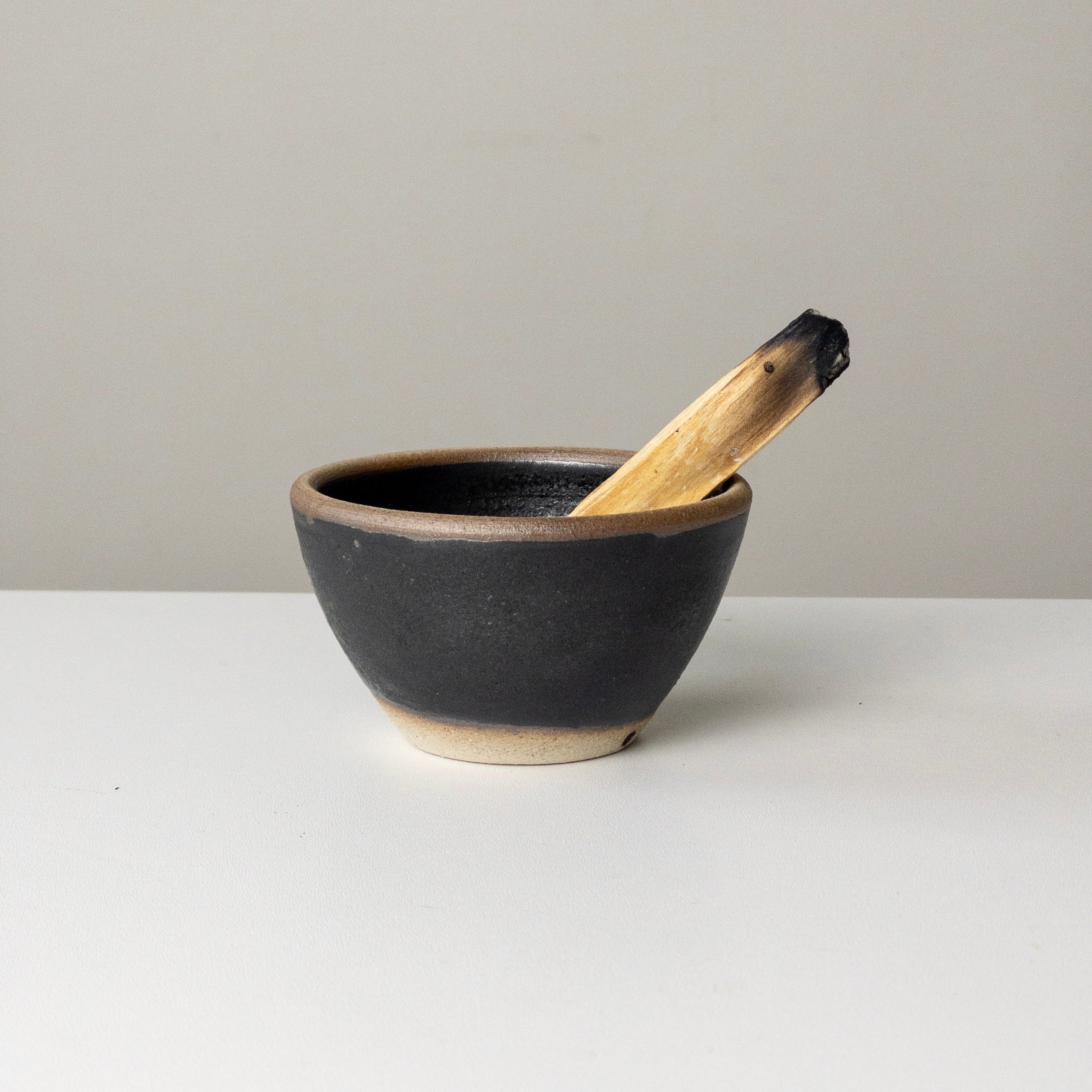 Stoneware Incense Bowl - Small - Black