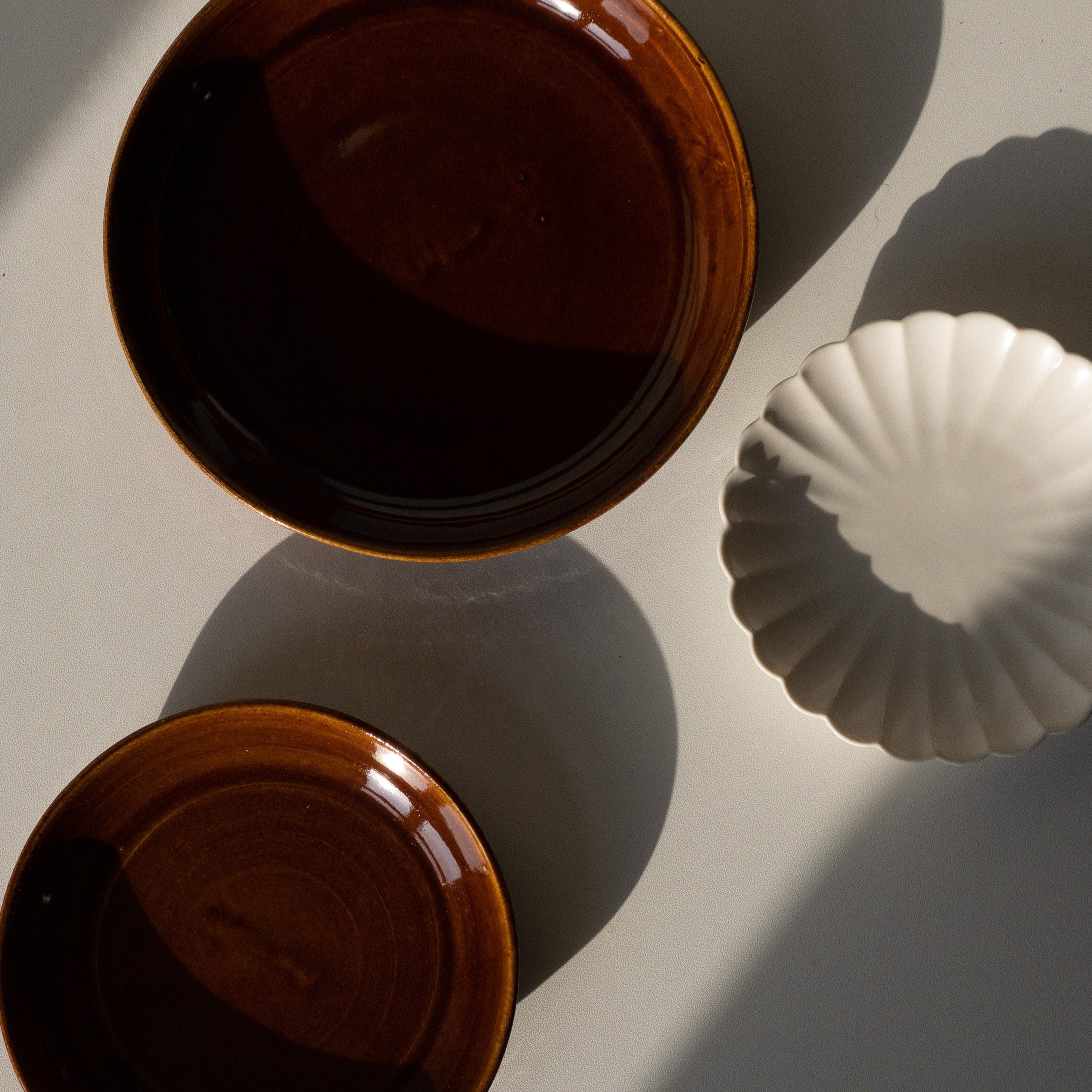 Deep Ceramic Plate - Amber