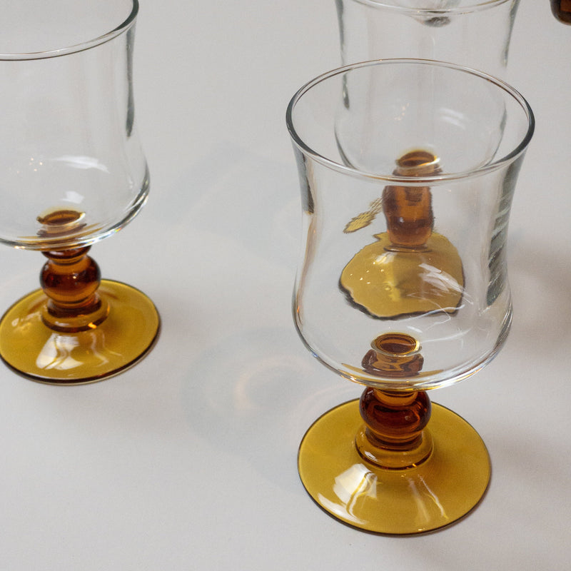 Vintage Weingläser - 4 Stück - Amber