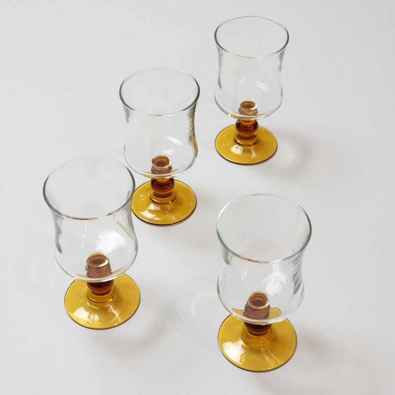 Vintage Weingläser - 4 Stück - Amber