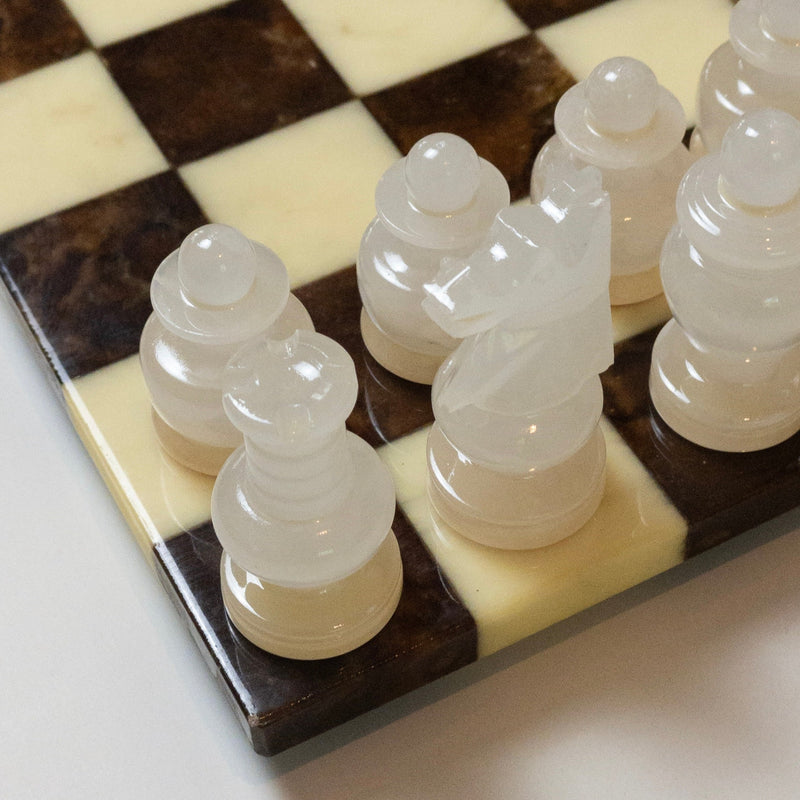 Vintage Schachbrett aus Alabaster