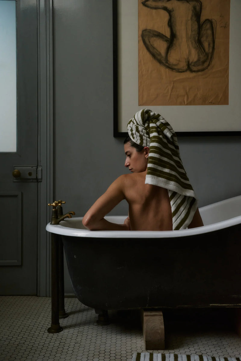 Bath Towel Franklin -  Caper/Chalk