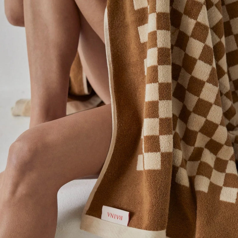 Pool Towel Roman -  Cedar/Sand