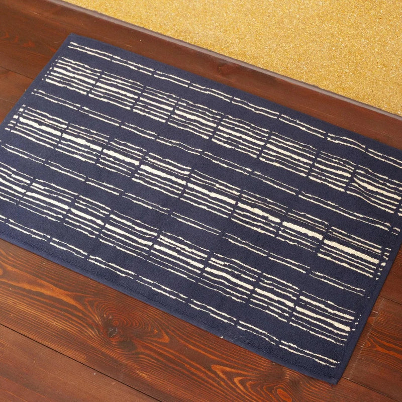 Ester Bath Mat - Navy/Ecru